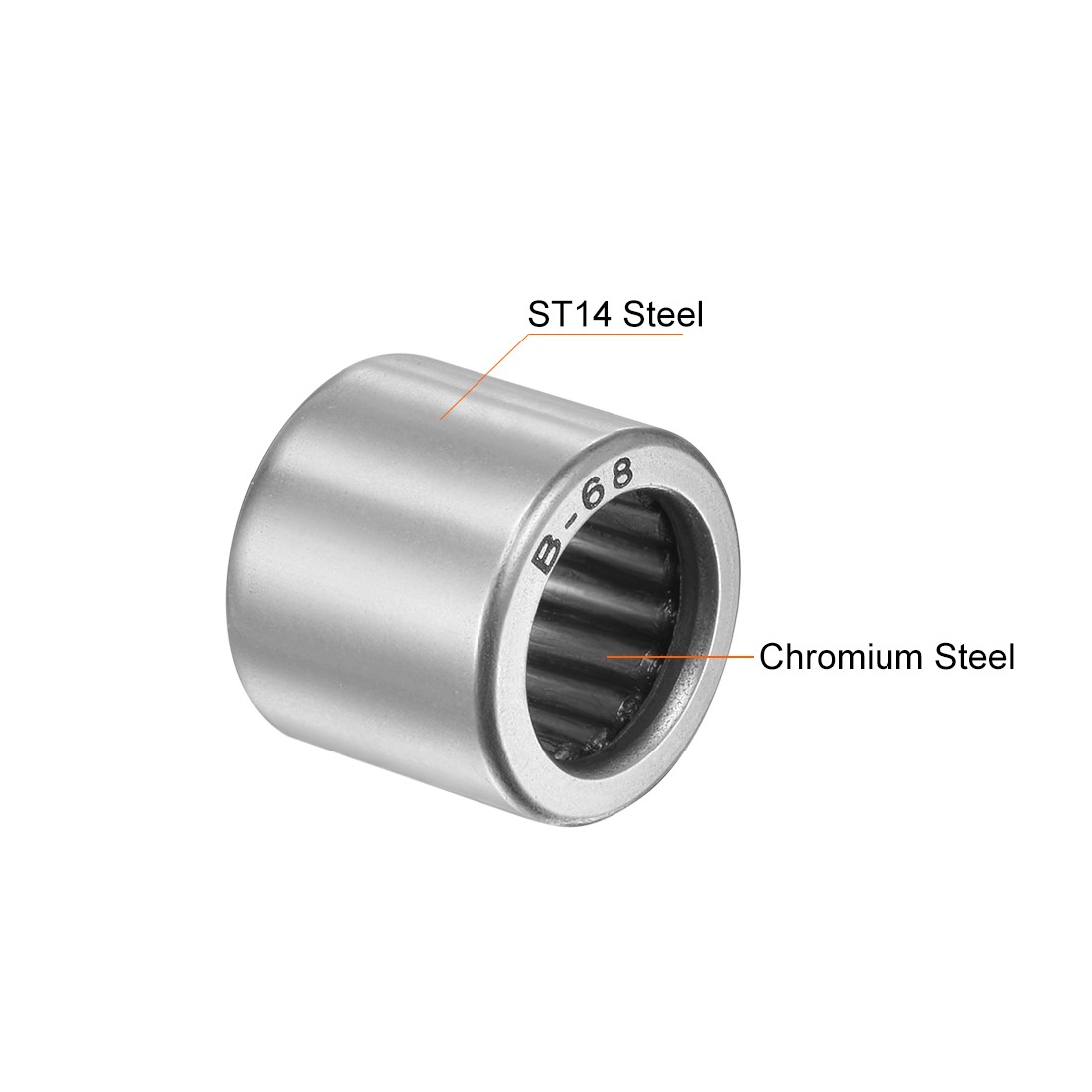 2pcs 3/8″x9/16″x1/2″ B68 Needle Roller Bearings Full Complement Drawn Cup