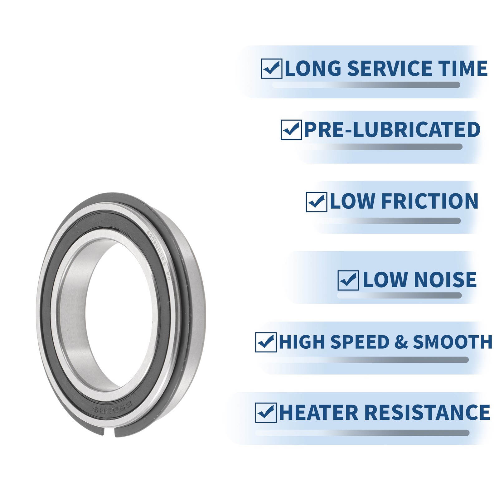 6909NR2RS Deep Groove Ball Bearings 45x68x12mm 1 Pc Scooter Skateboard Wheel