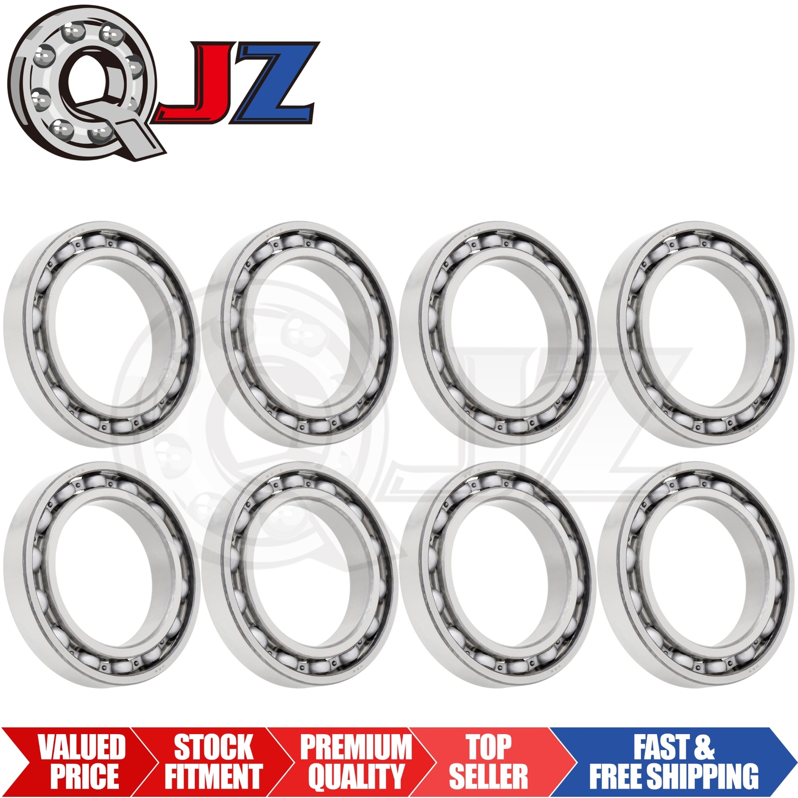 [Qty.8] 6015-OPEN Radial/Deep Groove Ball Bearing [75mm ID x 115mm OD x 20mm W]