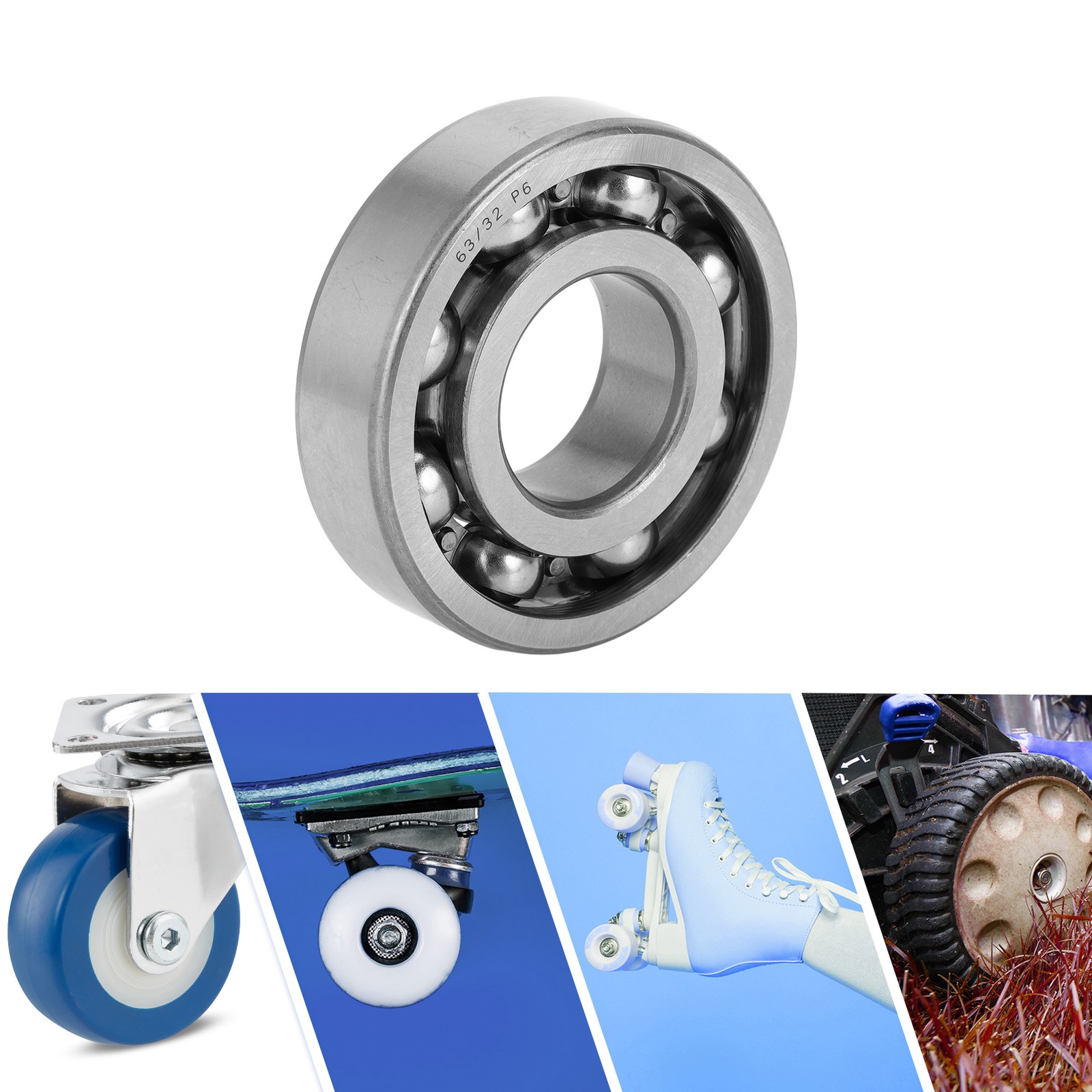 63/32 Deep Throat Ball Bearings 32x75x20mm 1 Piece Scooter Wheel