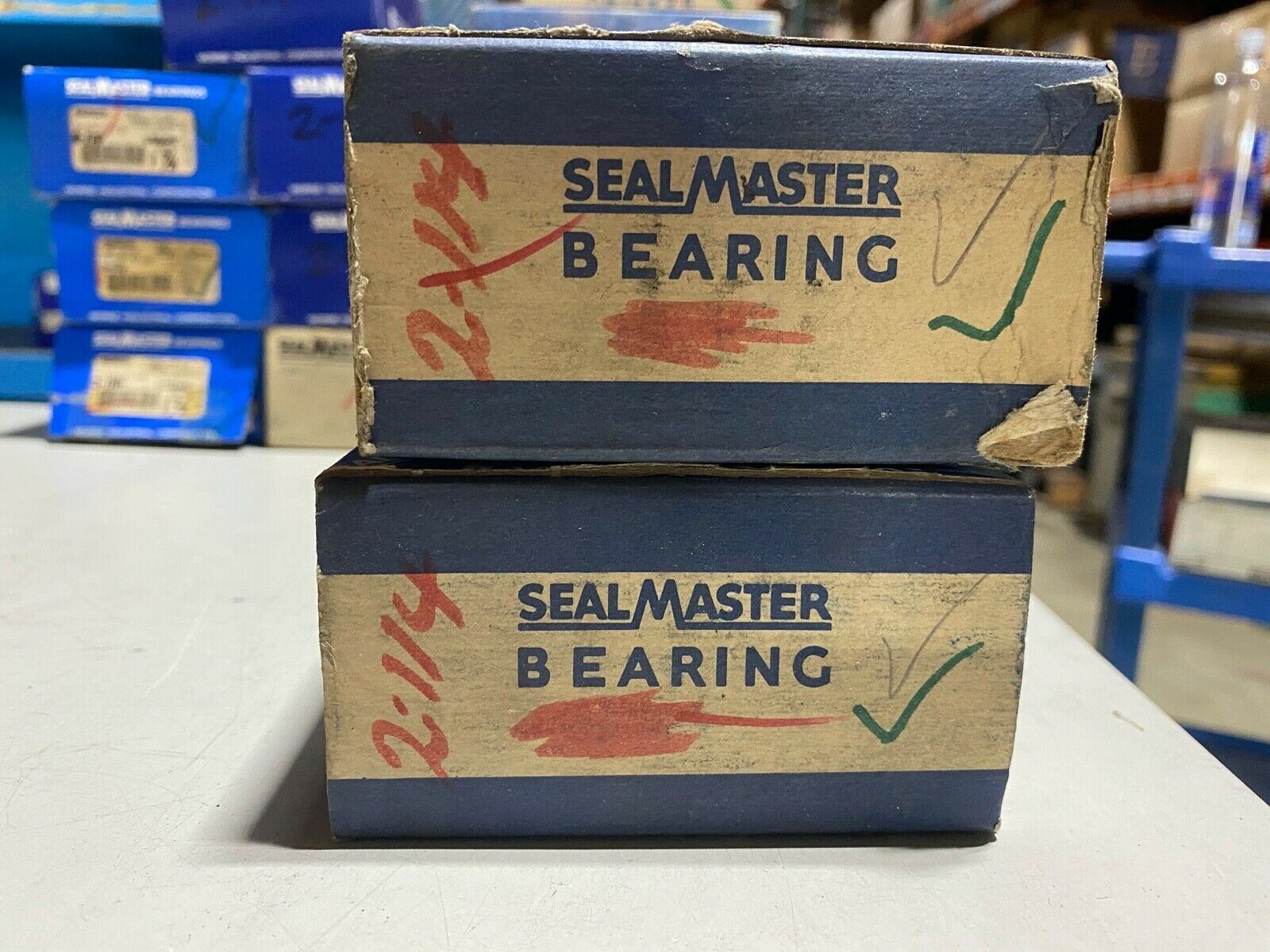 One Sealmaster 2-114 Ball Insert Bearing Set Screw 1-7/8″ Bore, NOS