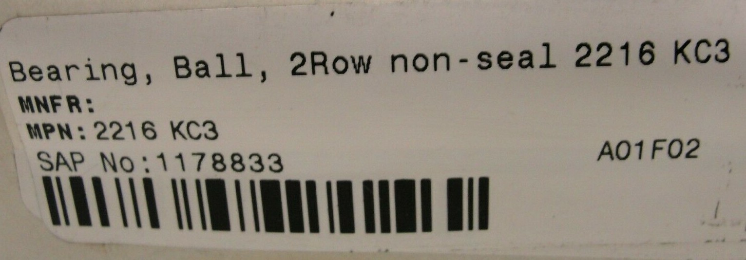 FAG 2216KC3 Self Aligning Ball Bearing NOS New