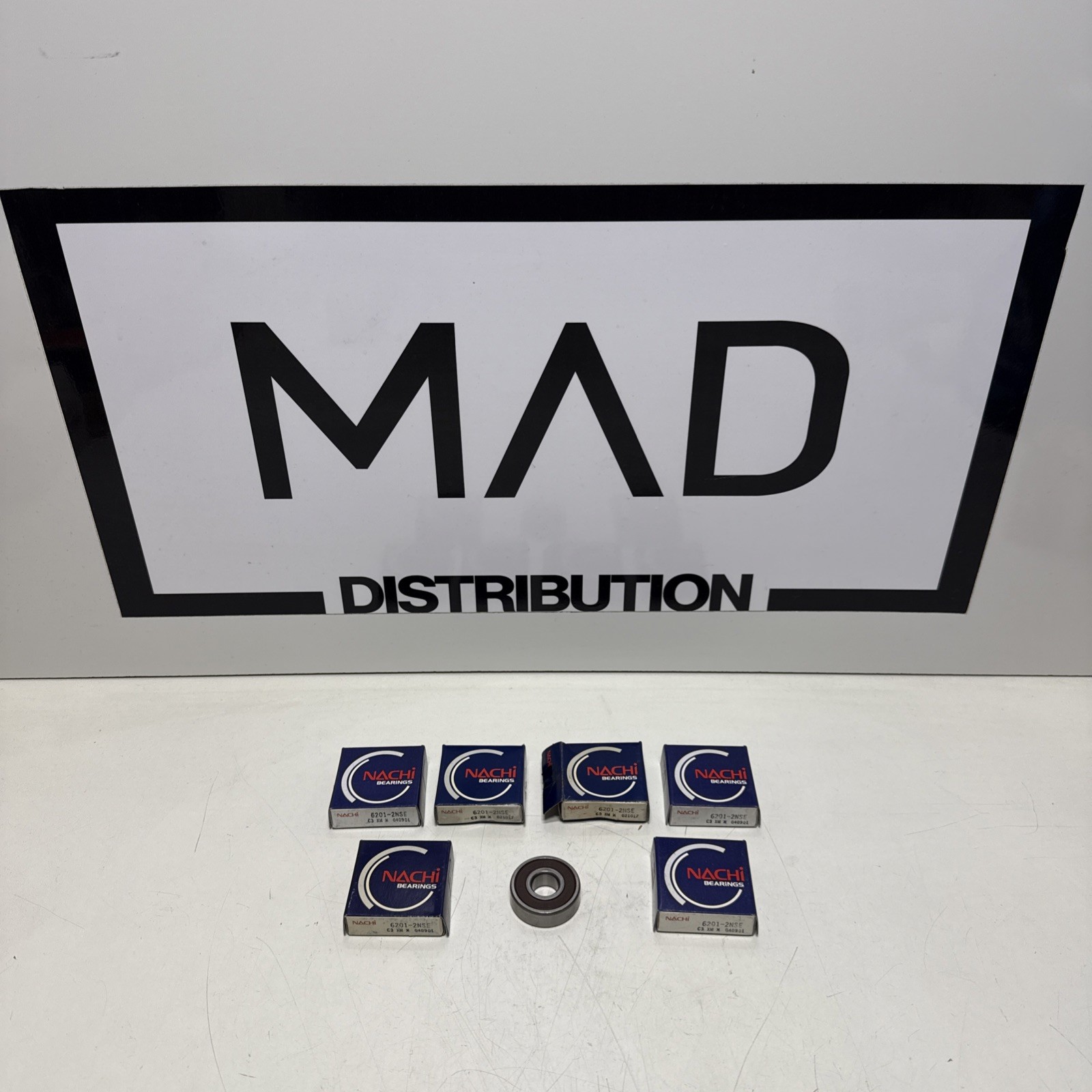 (Qty. 6) 6201-2NSE9 C3 NACHI Brand Sealed Ball Bearings 12x32x10 6201RS