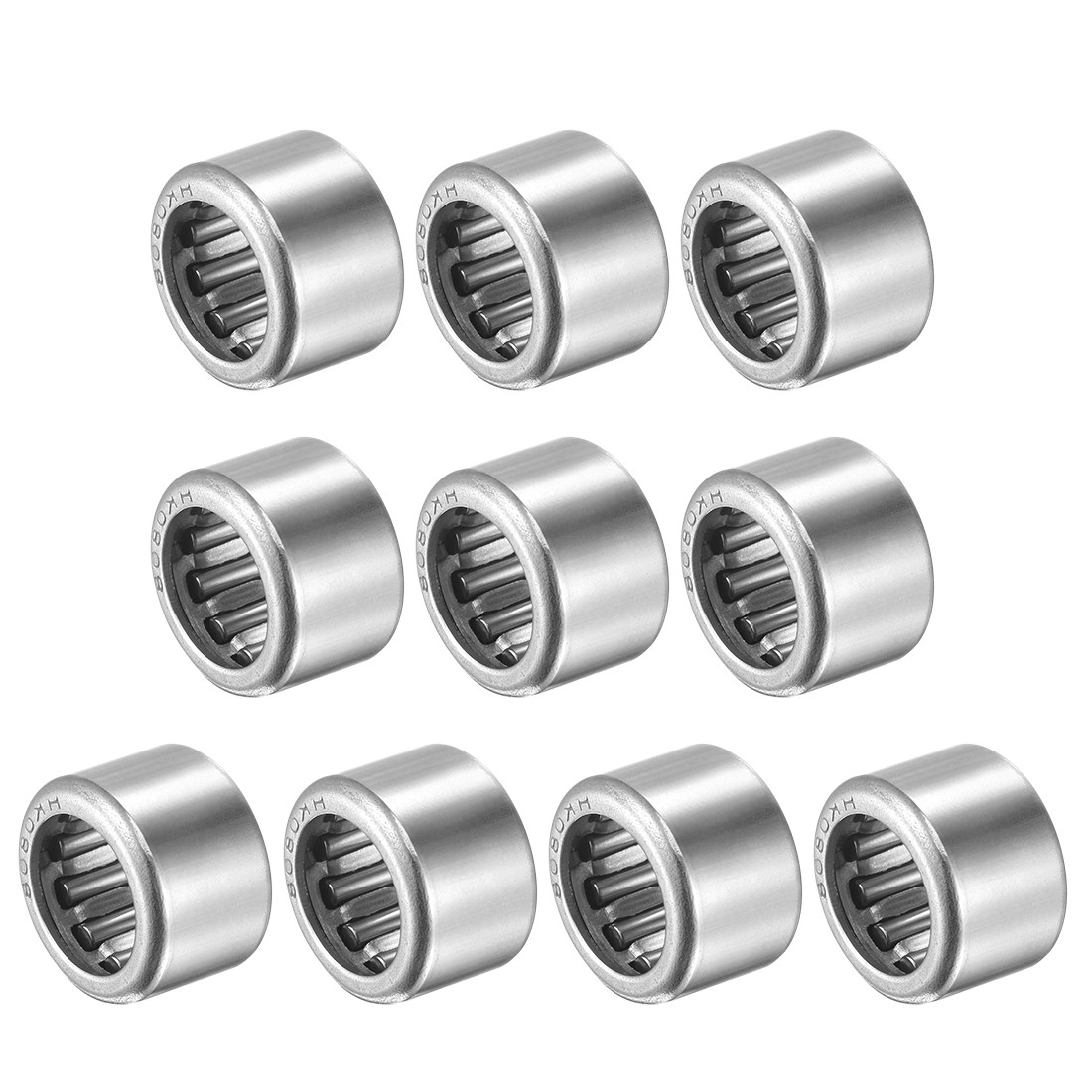 10 Pcs 8x12x8mm HK0808 Needle Roller Bearing For Equipment Chrome Steel Open End