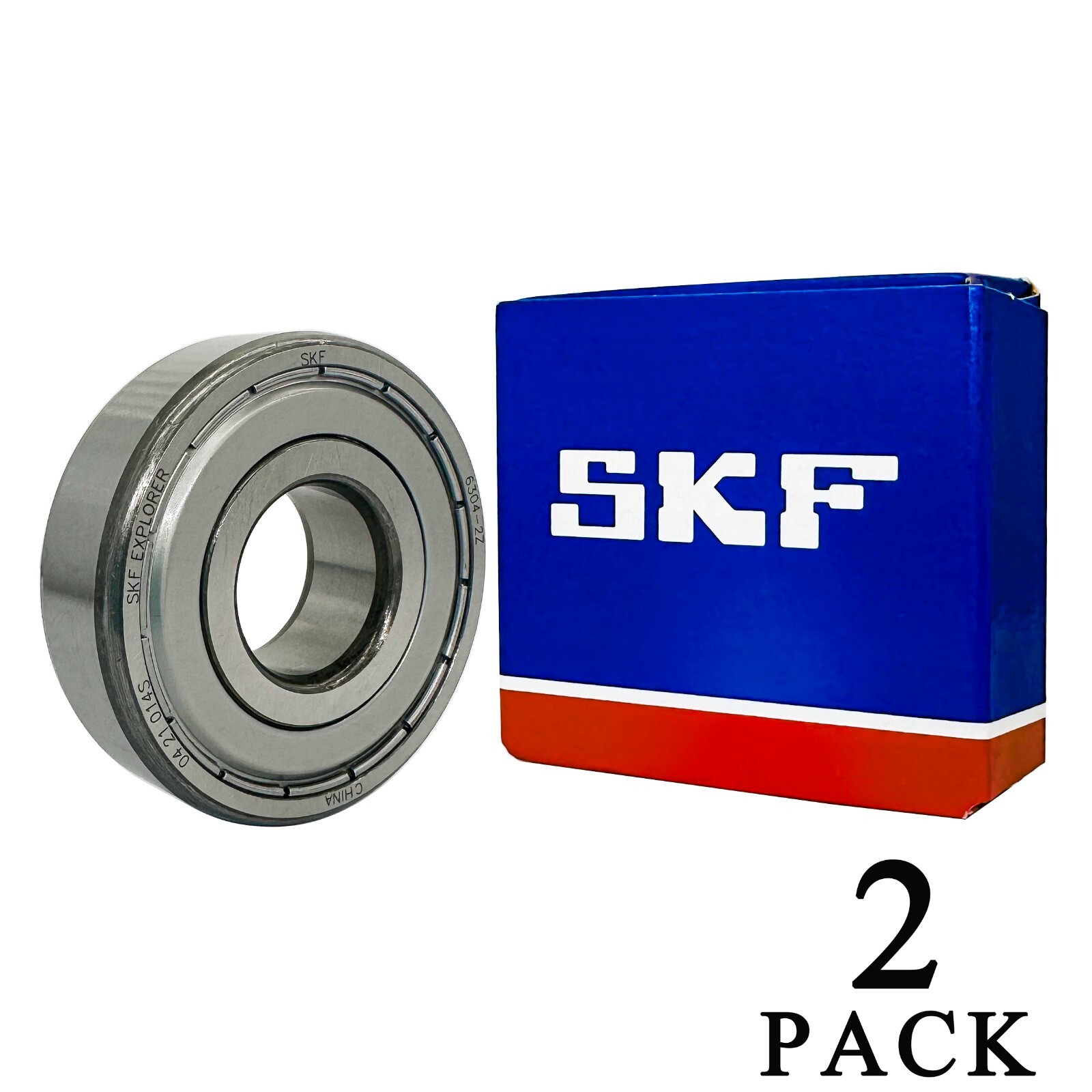 2PCS SKF 6304-2Z 20X52X15MM Double Metal Seal Ball Bearings 6304ZZ