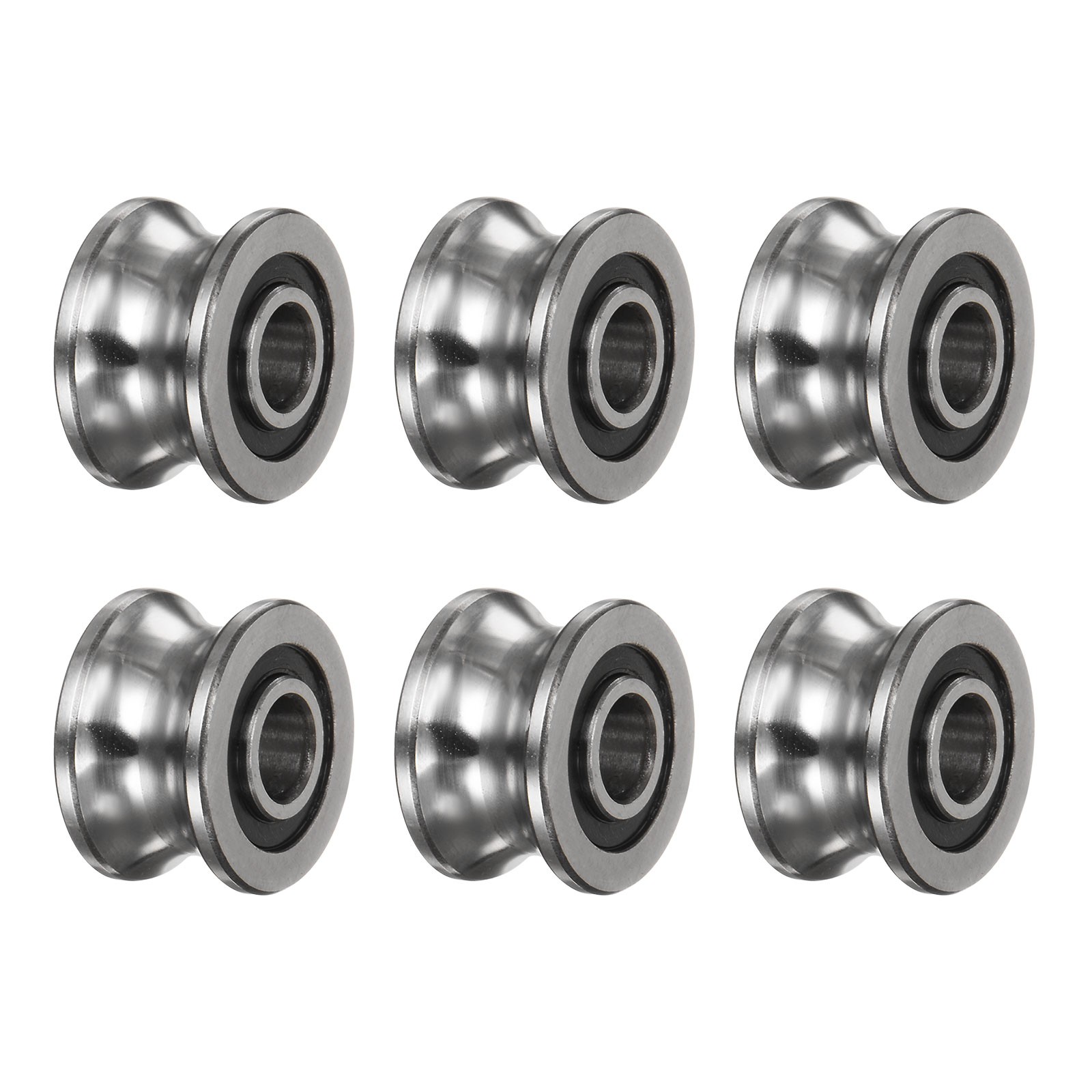 6sets SG22 U Groove Track Guide Bearing Roller Wheel Chrome Steel Bearings