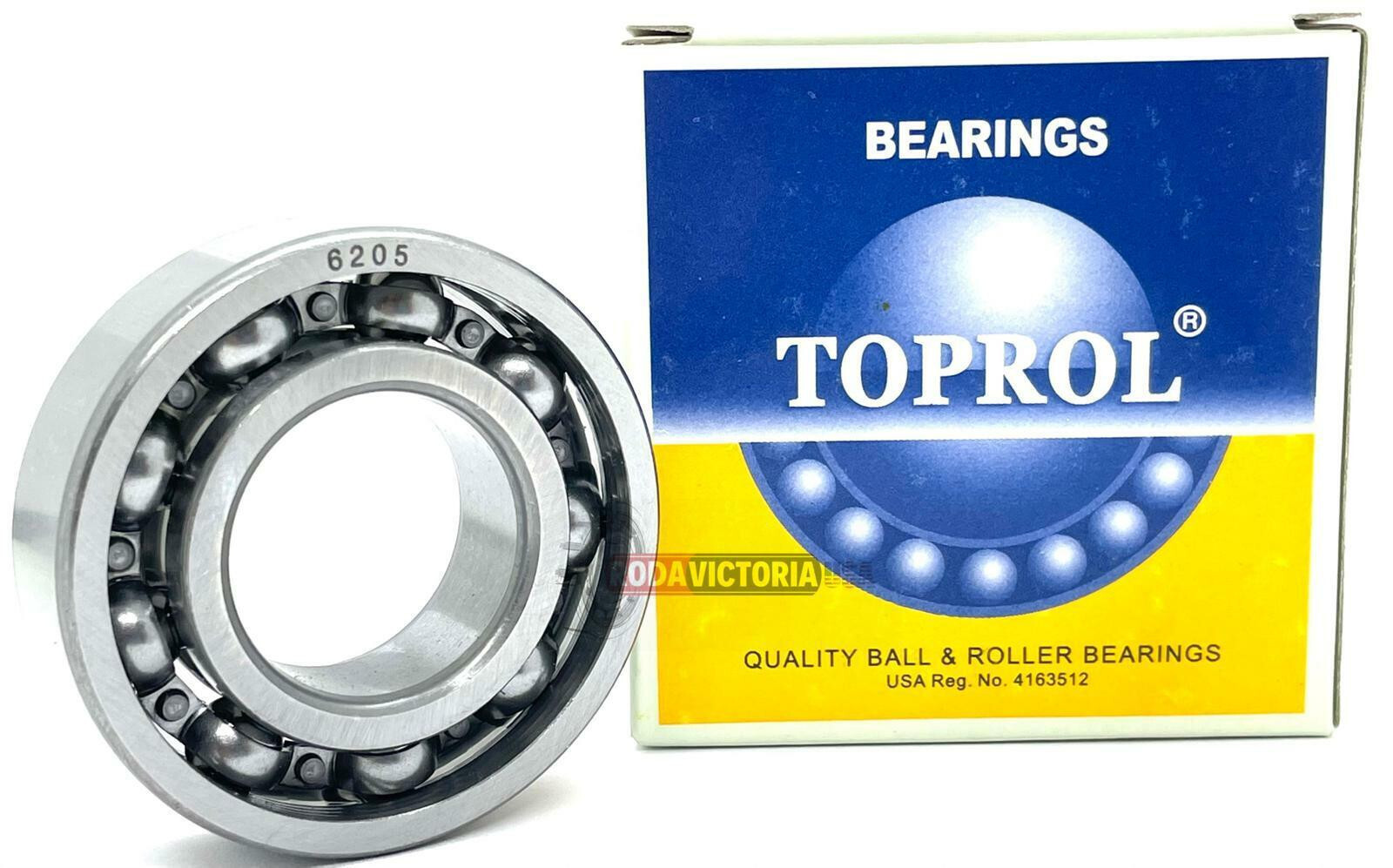 TOPROL 6204 DEEP GROOVE BALL BEARING, OPEN, NO SEALS 20x47x14 mm