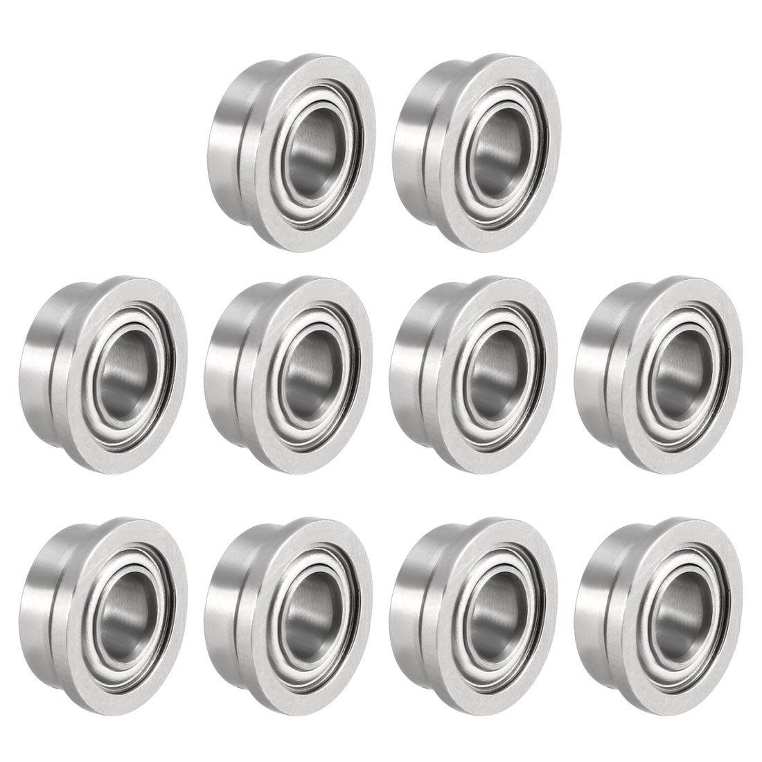 10Pcs – FR144ZZ Flange Ball 1/8″x1/4″x7/64″ Double Metal Double Shielded Bearing