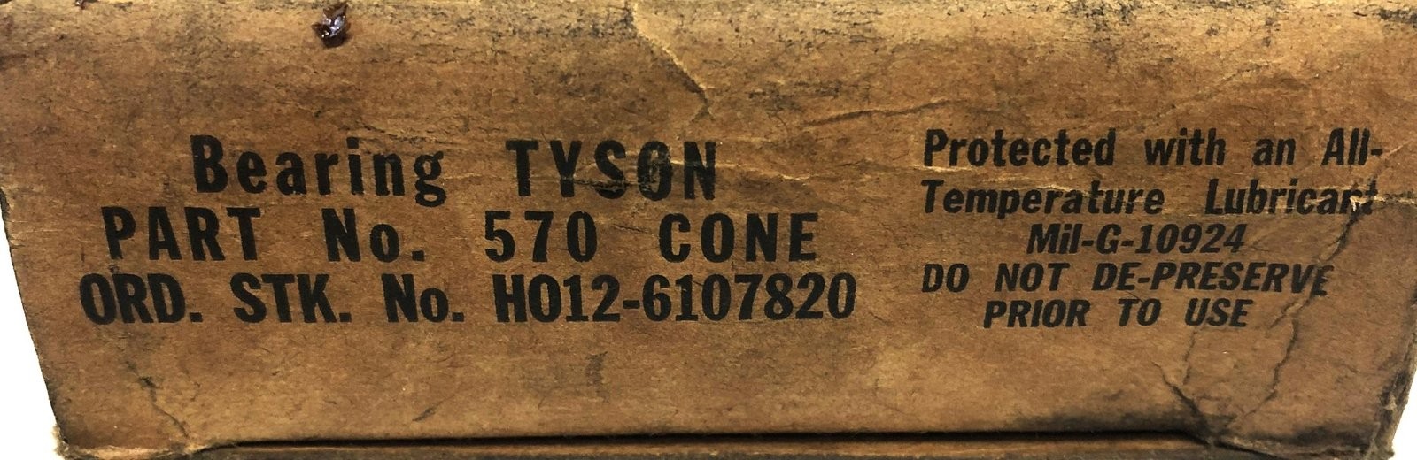 Tyson Tapered Roller Bearing Cone 570 NOS