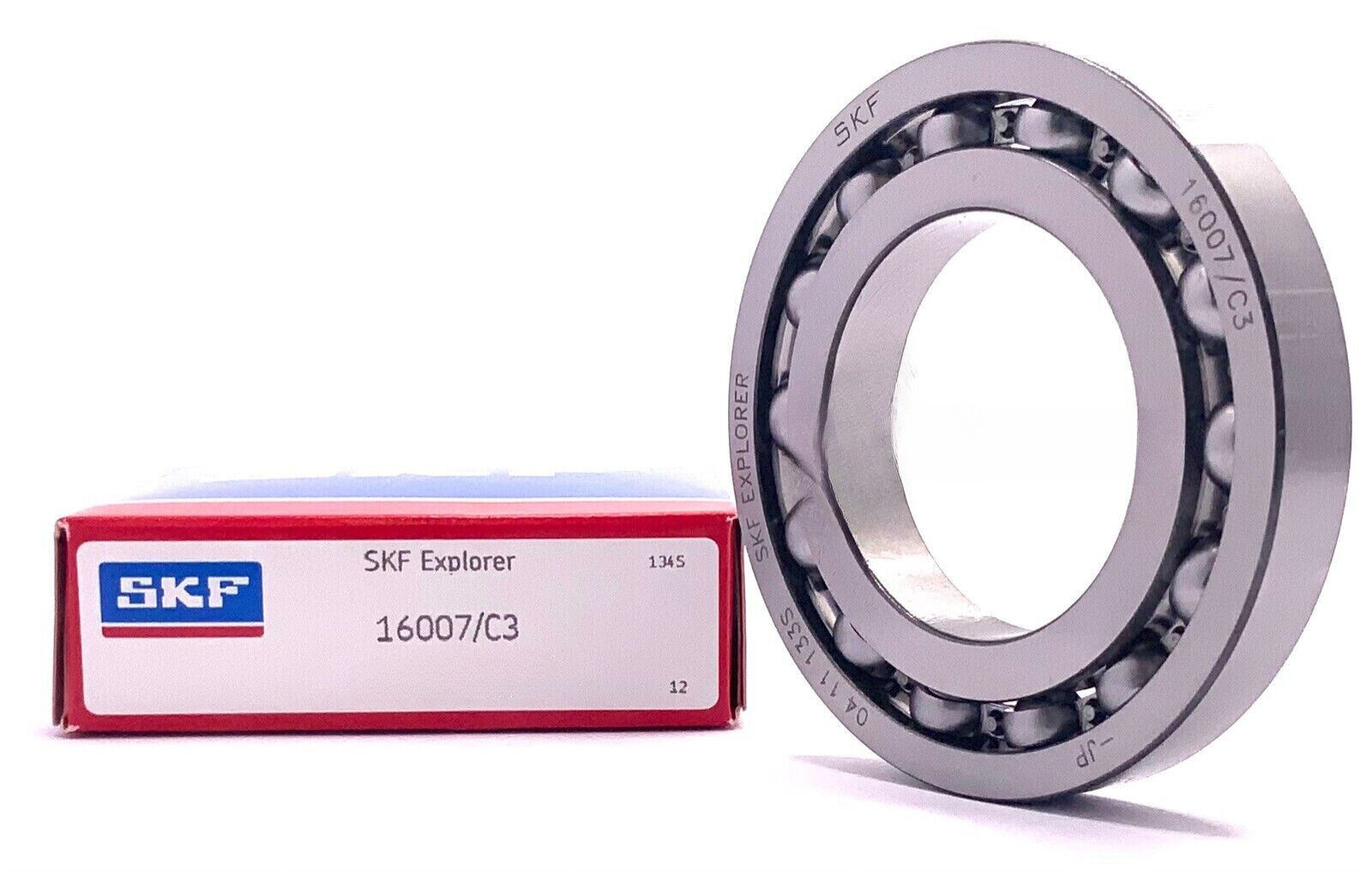 SKF 16007 C3 DEEP GROOVE BALL BEARING, OPEN TYPE 35x62x9 mm NEW