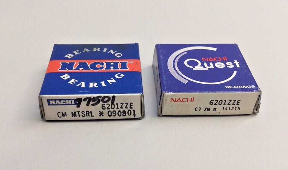 Nachi 6201ZZE Ball Bearing Double Shielded 6201-ZZE 12mmx32mmx10mm (Pack of 2)