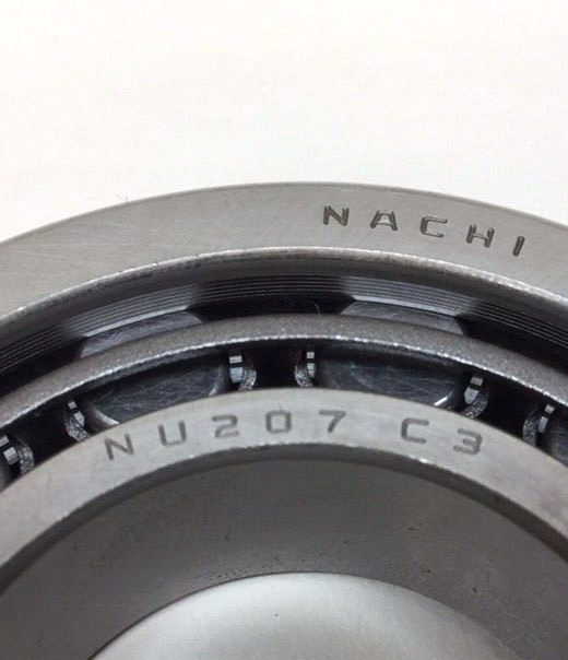Nachi NU207 C3 Cylindrical Roller Bearing 35mm ID x 72mm OD X 17mm W NU207-C3