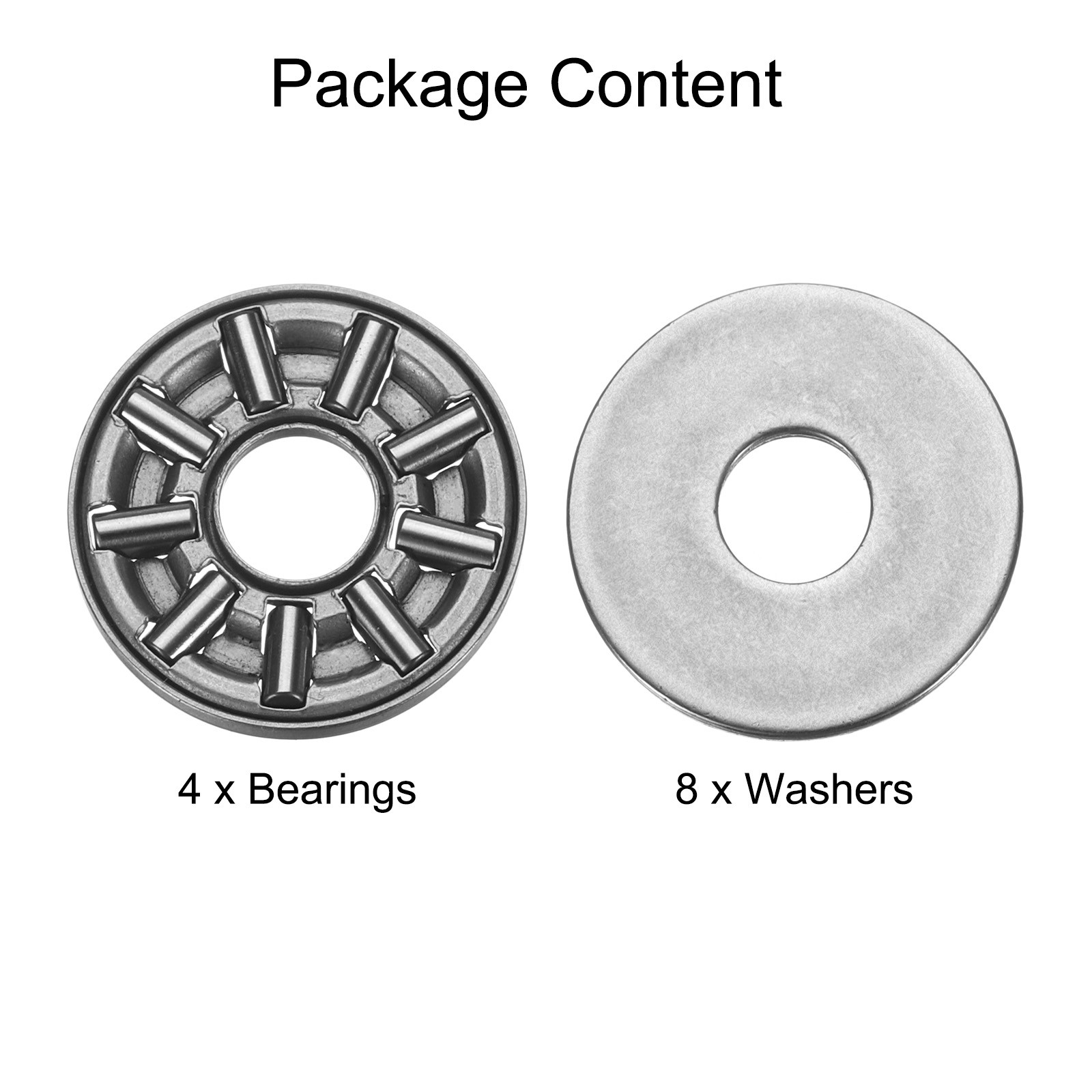 4 Sets AXK0819+2AS Thrust Needle Roller Bearings 8x19x4mm, P5 (ABEC 5)