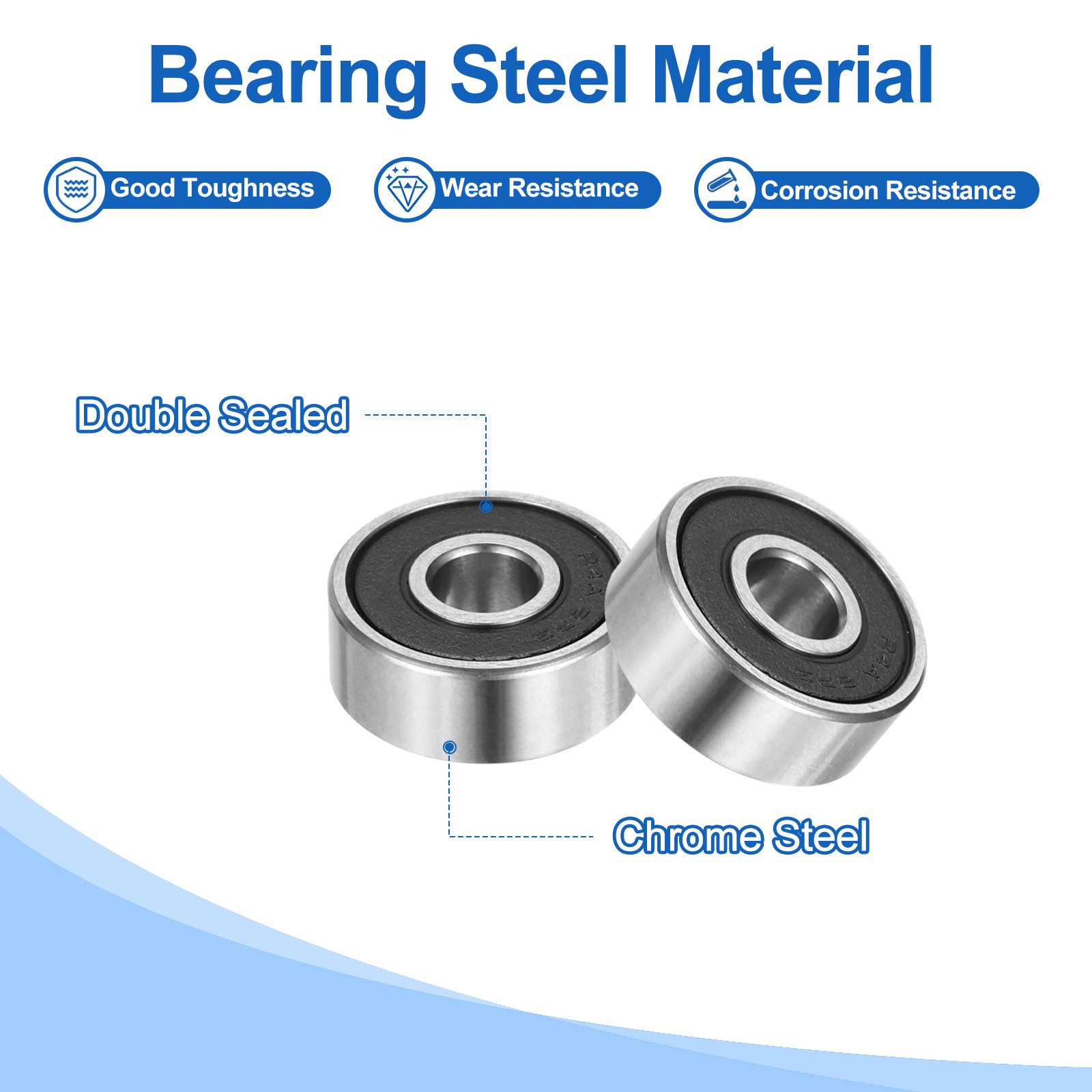 10pcs R4A-2RS 1/4″ ID x 3/4″ OD x 9/32″ Height Z3 Ball Bearings, Black