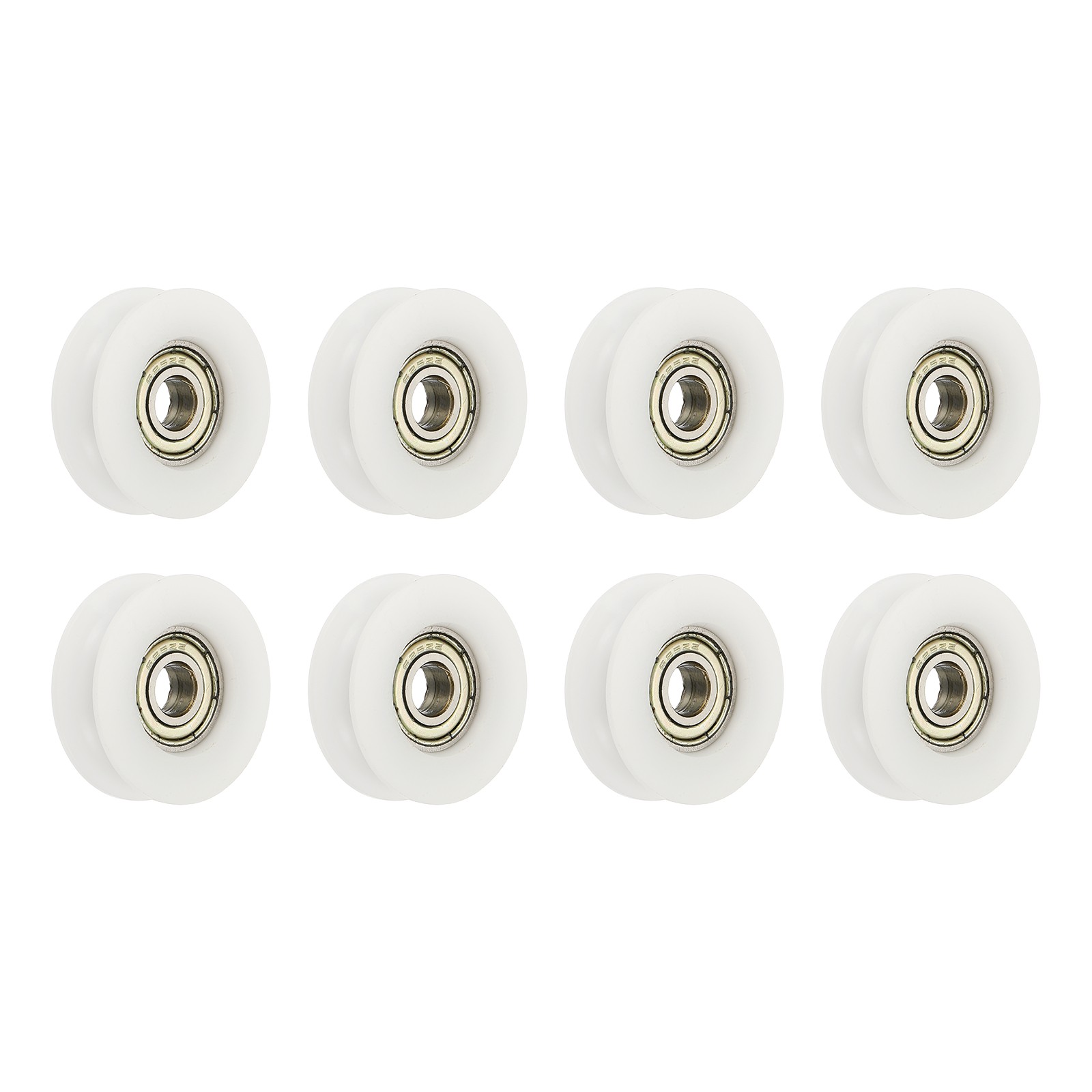 8 Pcs White Groove Nylon Plastic Guide Bearing 6x27x9mm Pulley Roller