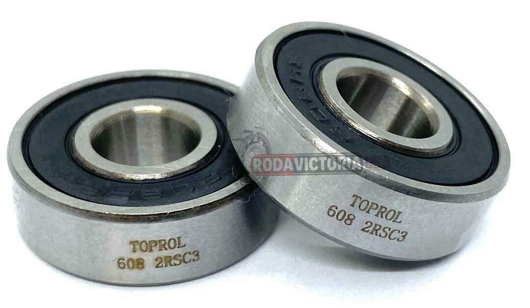 TOPROL 608-2RS DEEP GROOVE BALL BEARING, RUBBER SEALED 22x8x7 mm 608RS