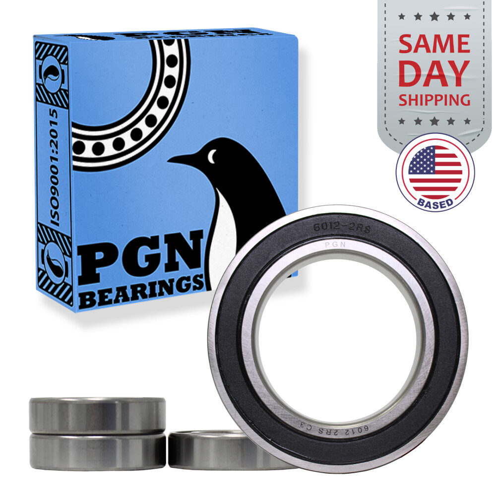 (4) 6012-2RS Premium Rubber Seal Ball Bearing C3 EMQ, 60x95x18, 6012 2RS 6012rs