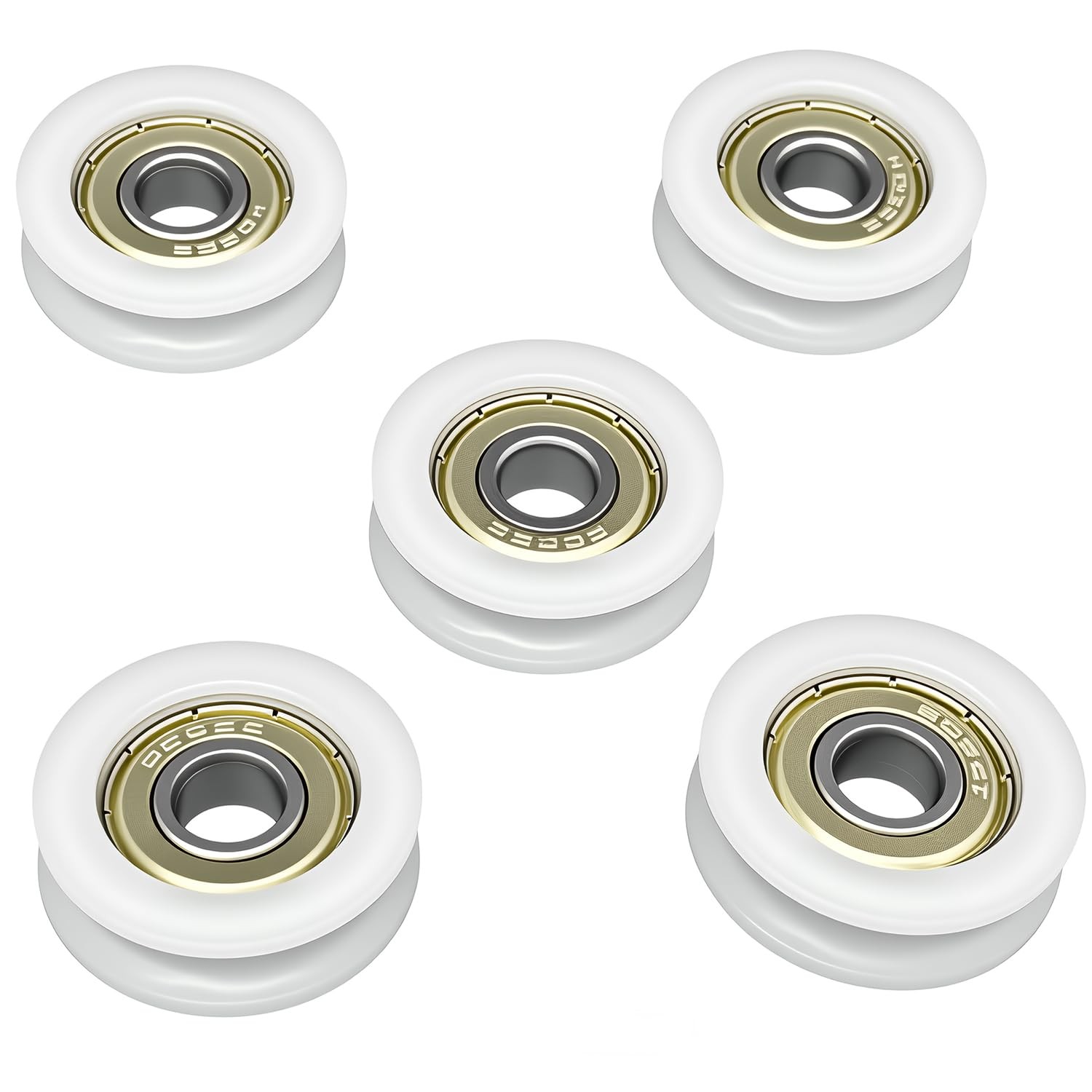 Preamer 5PCS Plastic Pulley Roller Wheel, 8x30x10mm Nylon 8x30x10mm, White