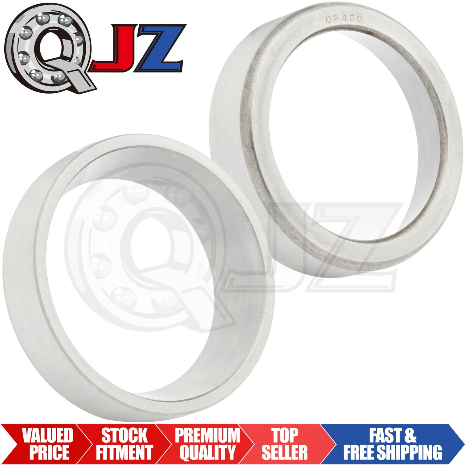 [Qty.2] 02420 Tapered Roller Bearing Cup Replacement [2.6875in OD x 0.6875in W]