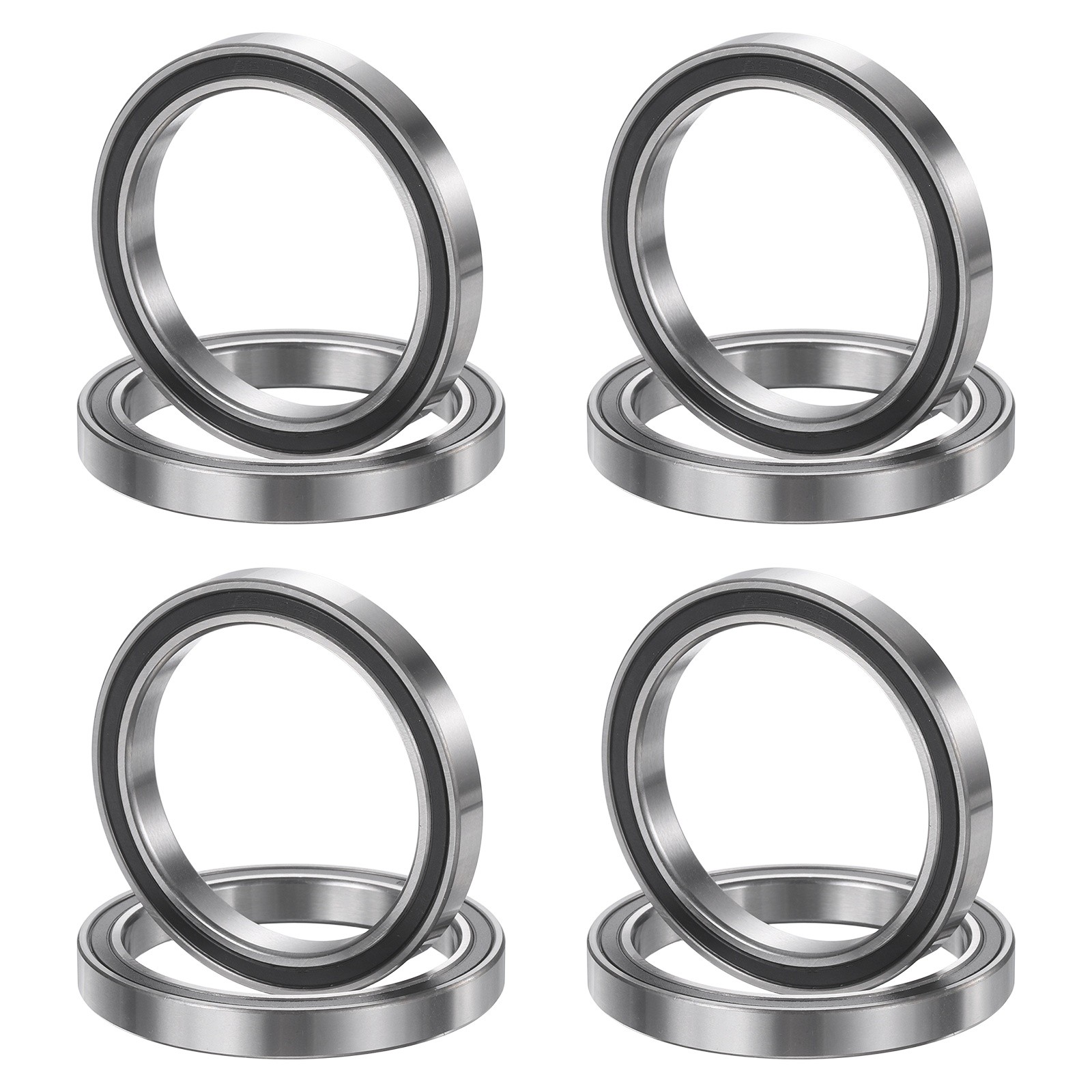 8Pcs 6809 2RS 45mmx58mmx7mm Rubber Shielded Deep Groove Ball Bearing, Black
