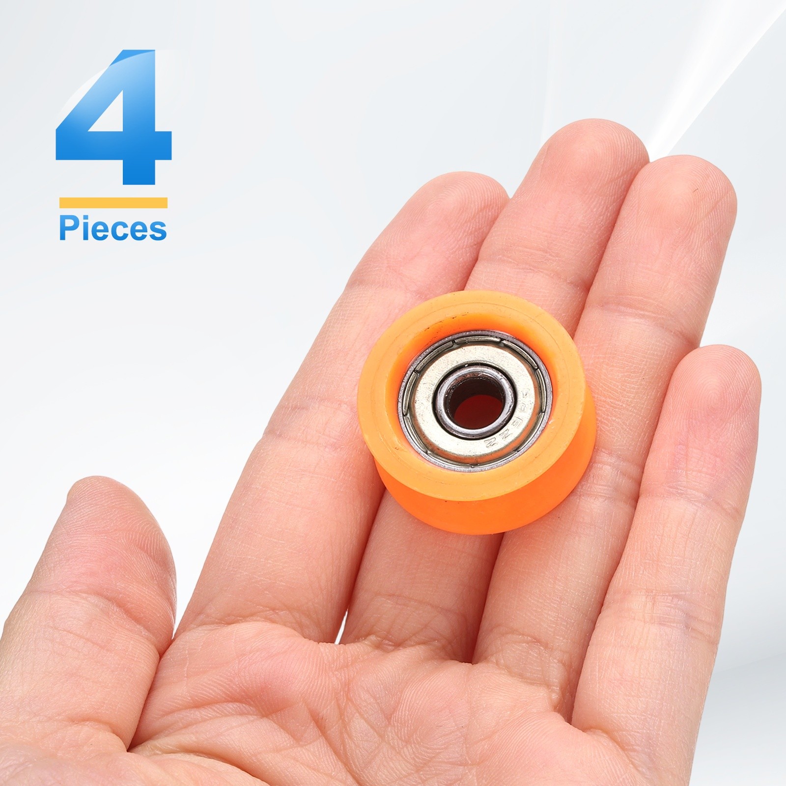 4Pcs Groove Plastic Guide Bearing 6×26.2x11mm Pulley Roller(Orange)