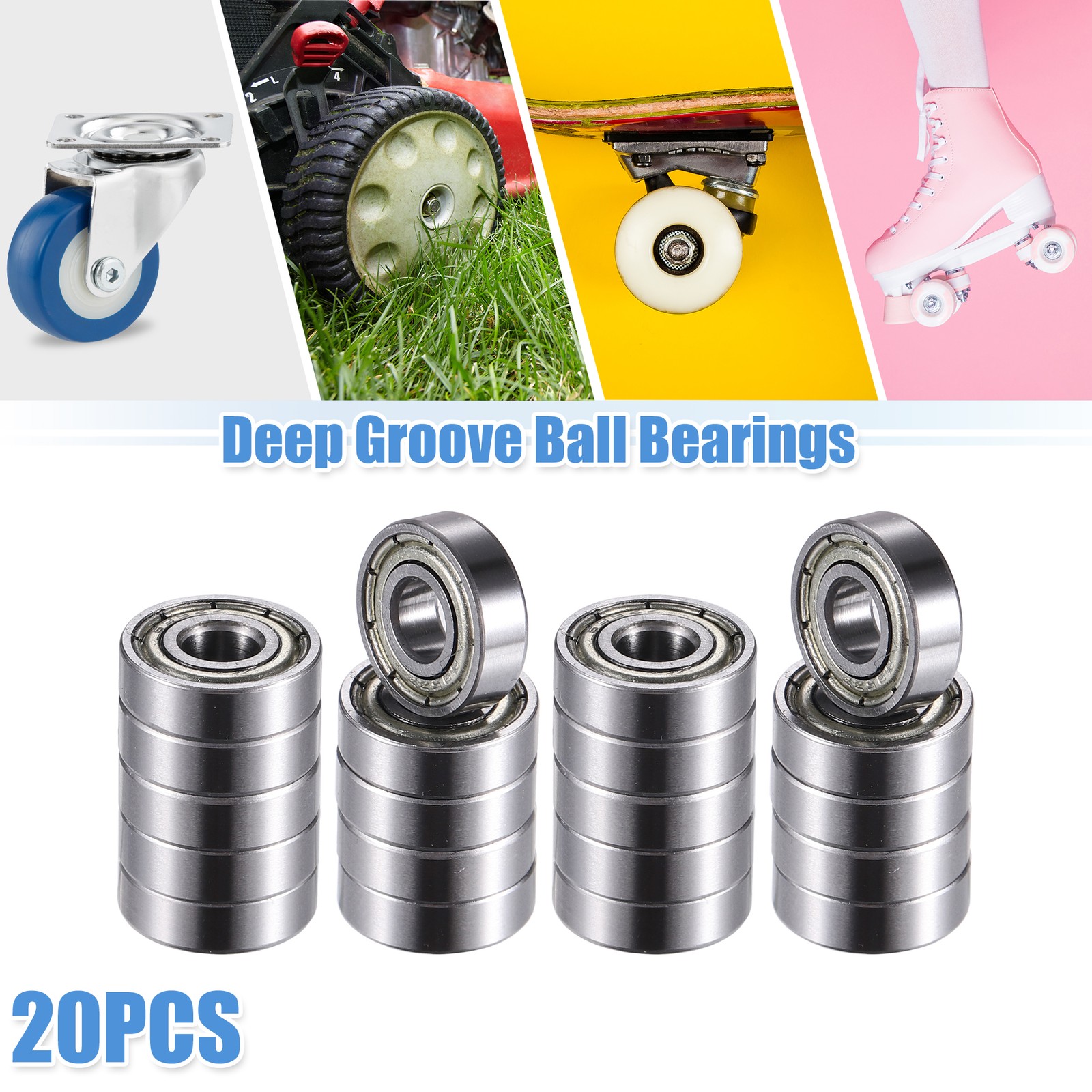 20pcs 695ZZ 5x13x4mm Double Metal Shield Single Row Deep Groove Ball Bearings