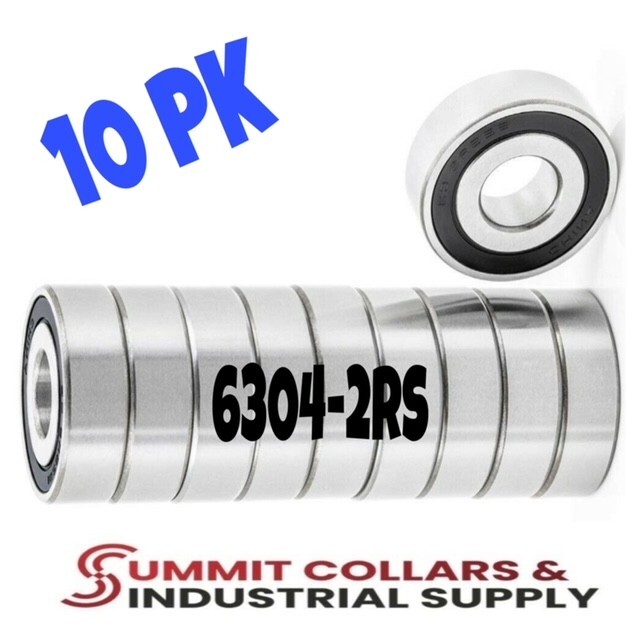 6304-2RS Ball Bearing Premium Rubber Sealed 20x52x15 mm (Qty 10)
