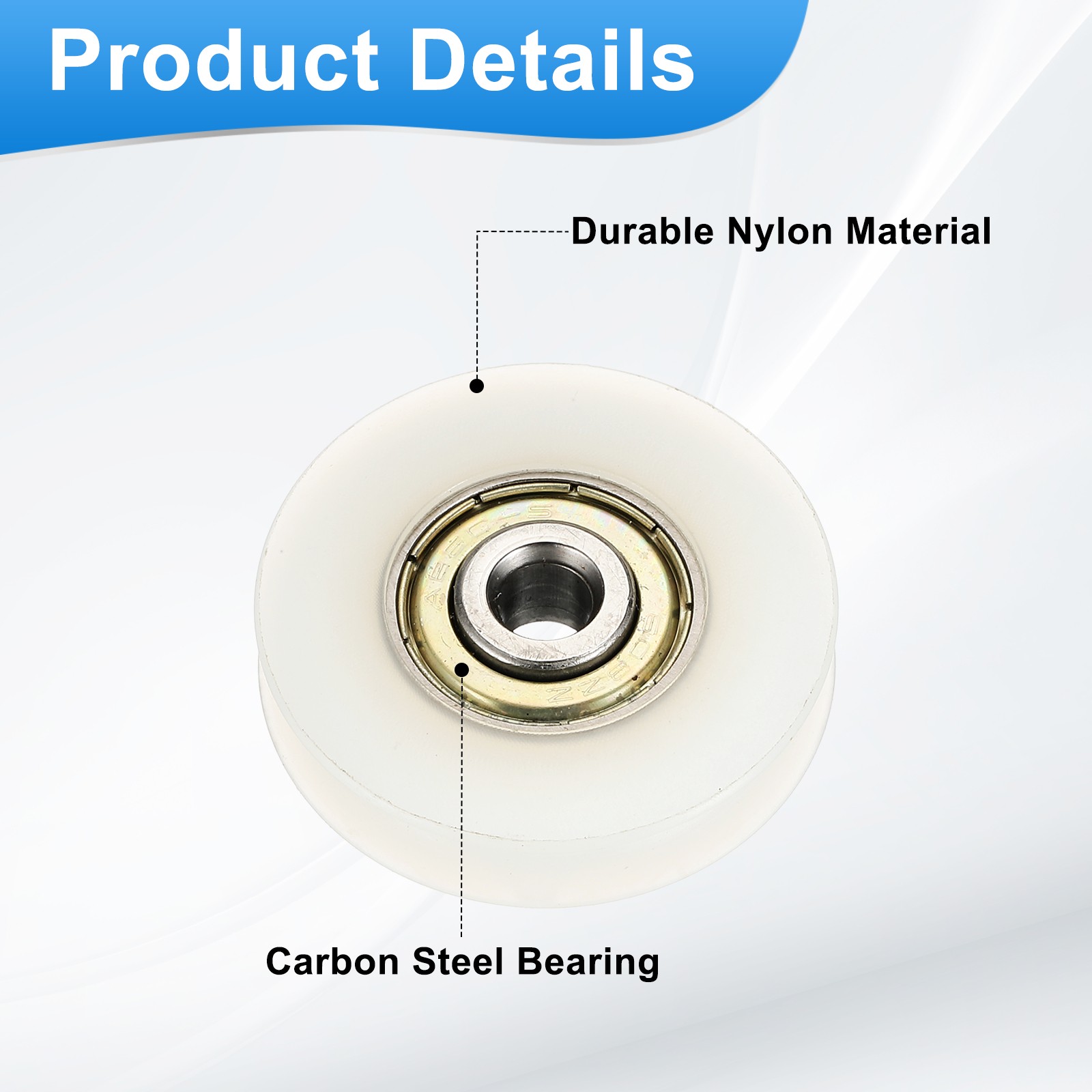 4 Pcs Cream White Groove Nylon Plastic Guide Bearing 6x38x9.5mm Pulley Roller