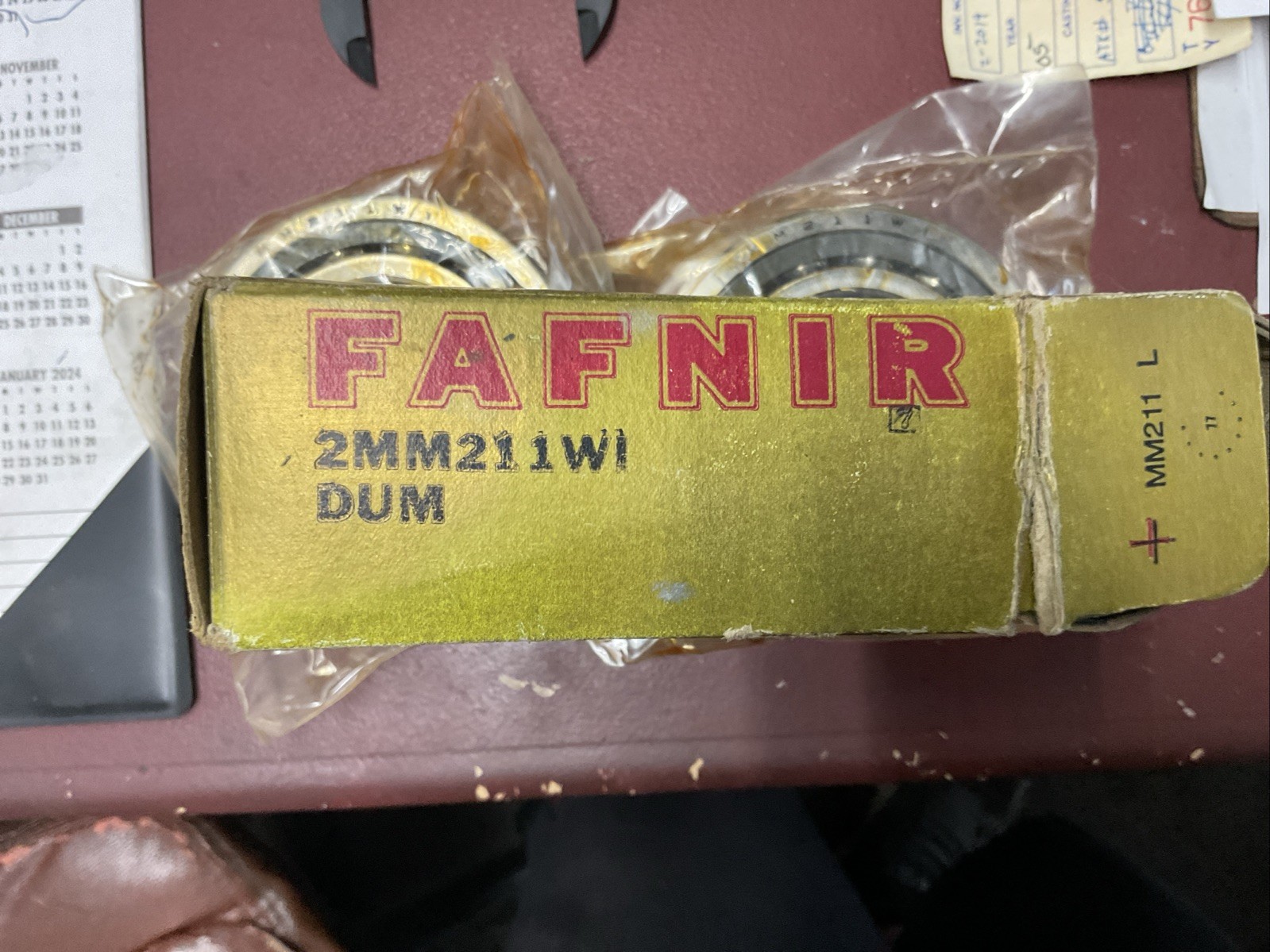 Fafnir Angular Contact Bearing Set 2MM211WI-DUM NOS In Original Plastic