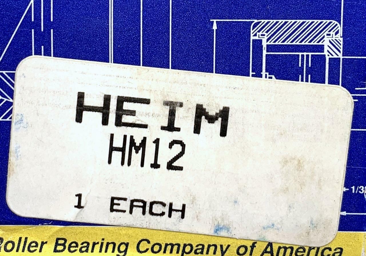 RBC Heim HM12 Spherical Rod End 0.7500″ Bore Diameter 3/4-16 Thread Size
