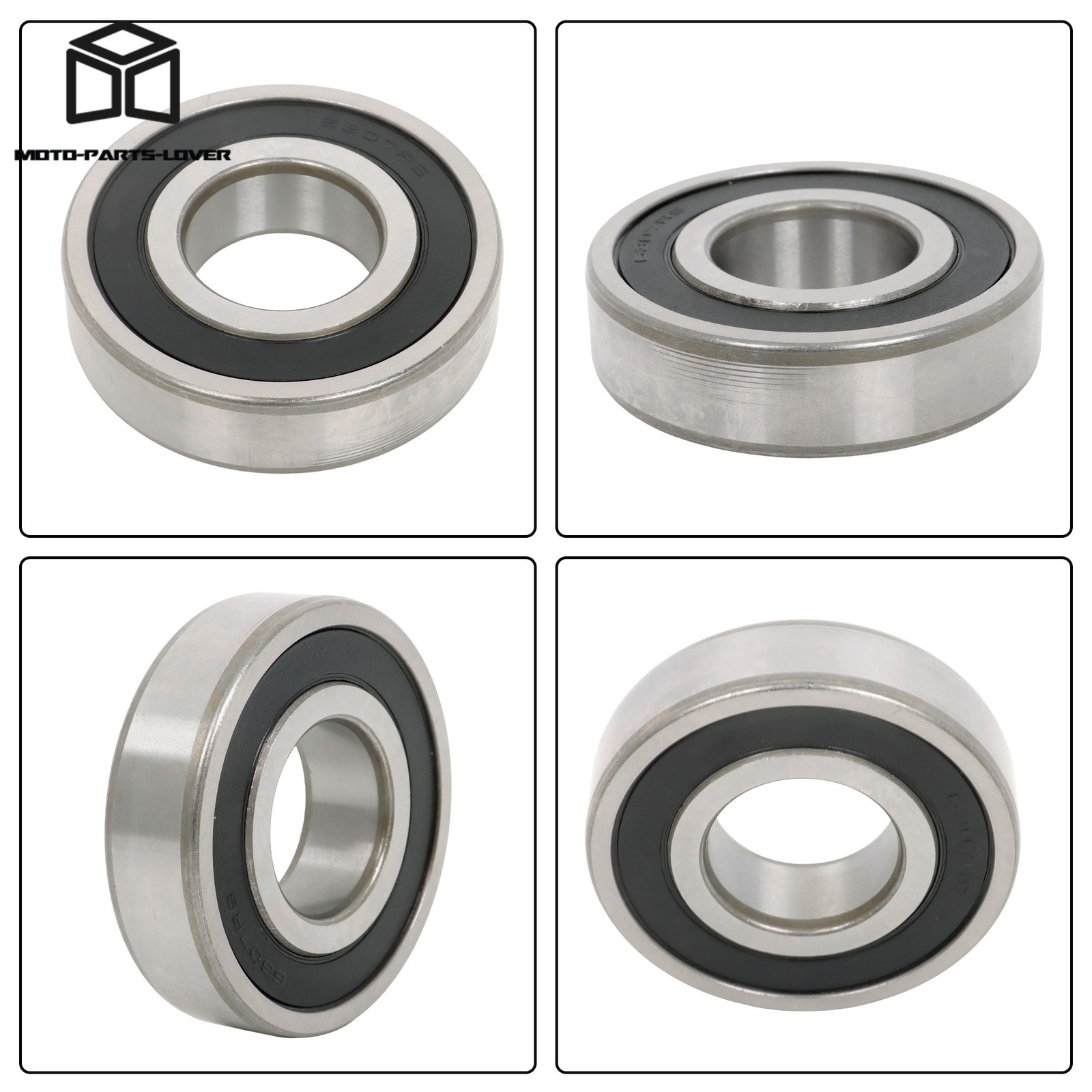2 Pcs Premium 6307-2RS Bearing 35x80x21mm Double Rubber Seal Steel