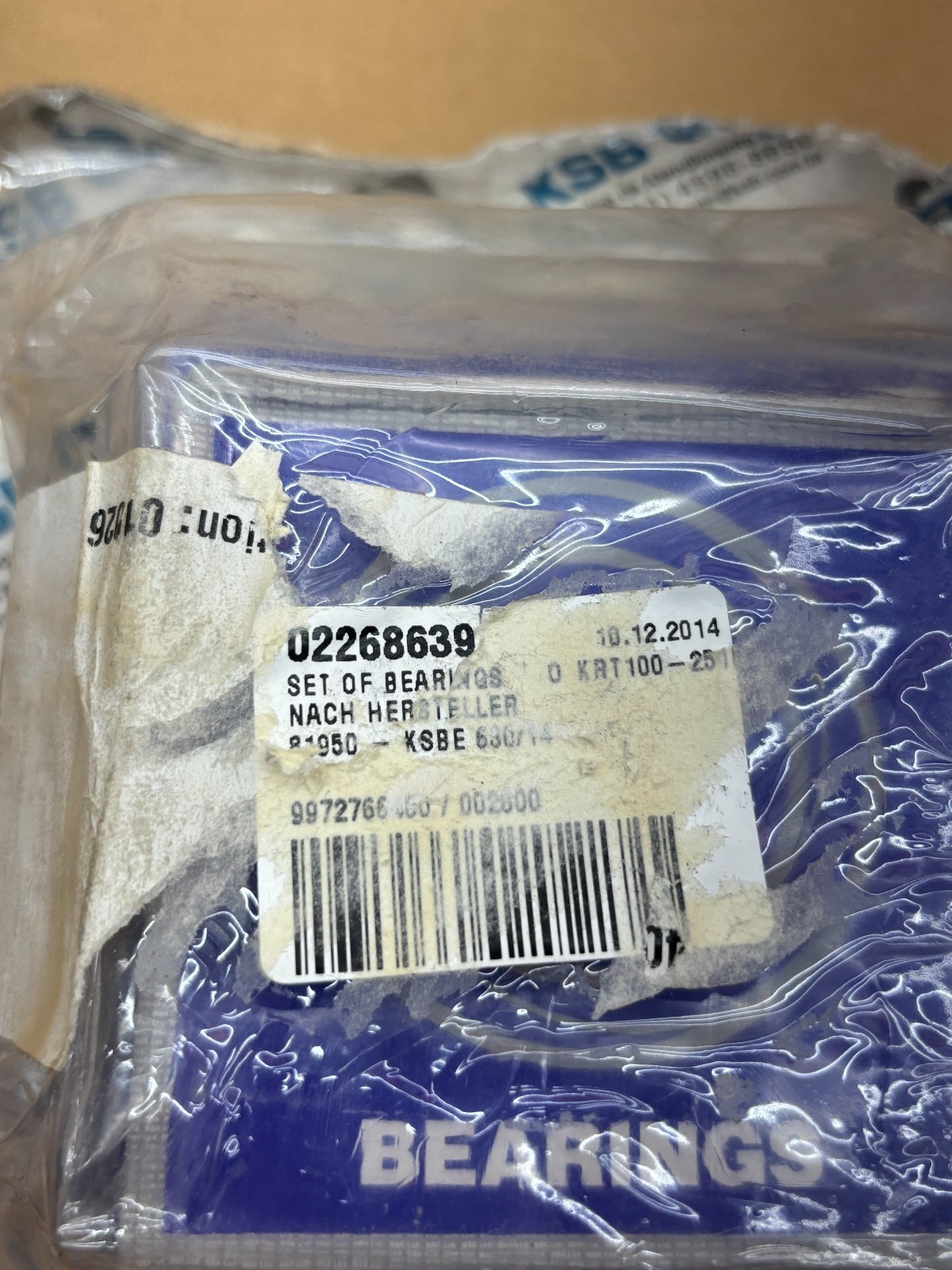 NSK 02268639 Bearing Set NU206WC3 Roller Bearing 6309DDUC3 Ball Bearing