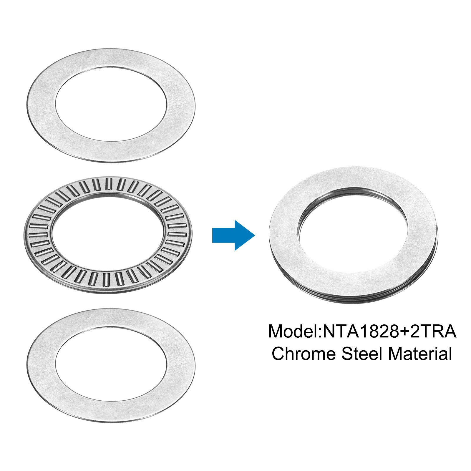 4 Sets NTA1625+2TRA Thrust Needle Roller Bearings 1×1-9/16×5/64 , P5 (ABEC 5)