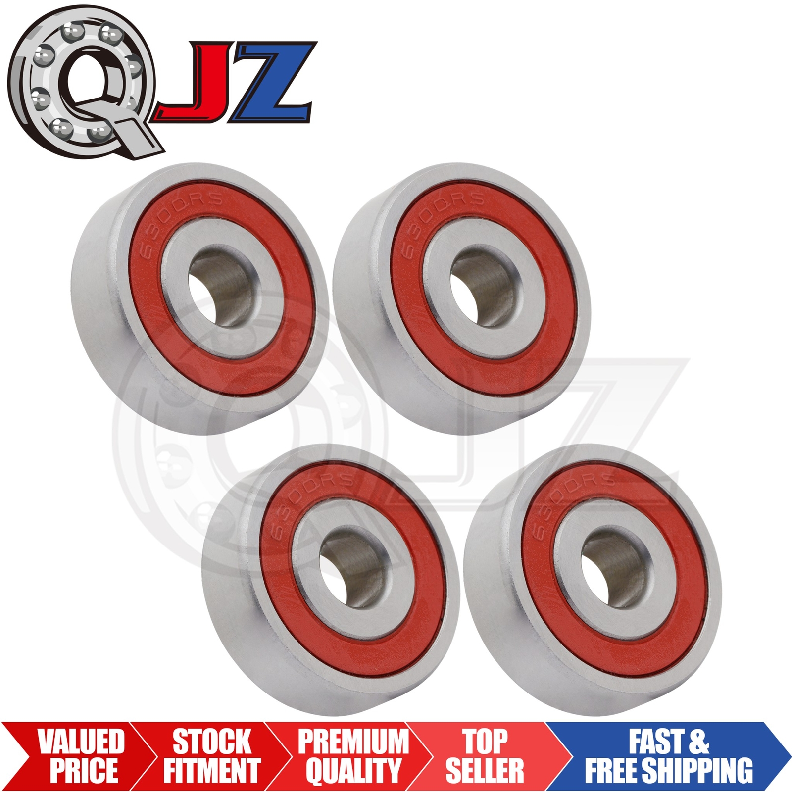 [Qty.4] 6300-2RS Deep Groove/Radial Ball Bearing [10mm Bore x 35mm OD x 11mm W]