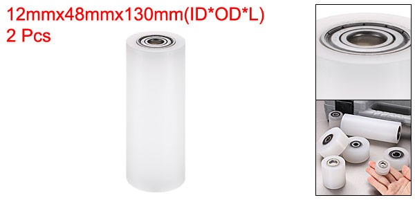 2Pcs Nylon Roller Wheel with Bearings 1/2″x1-7/8″x5-1/8″ Nylon Pulley