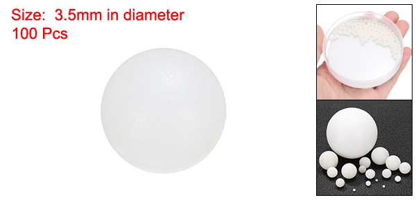 100Pcs, Nylon Bearing Balls 3.5mm Solid Plastic Balls G1 Precision White