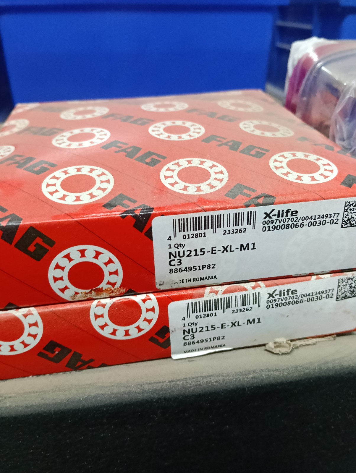 NU215 EM1C3 FAG Cylindrical roller bearing 75x130x25 Brass Cage, NEW BEARING