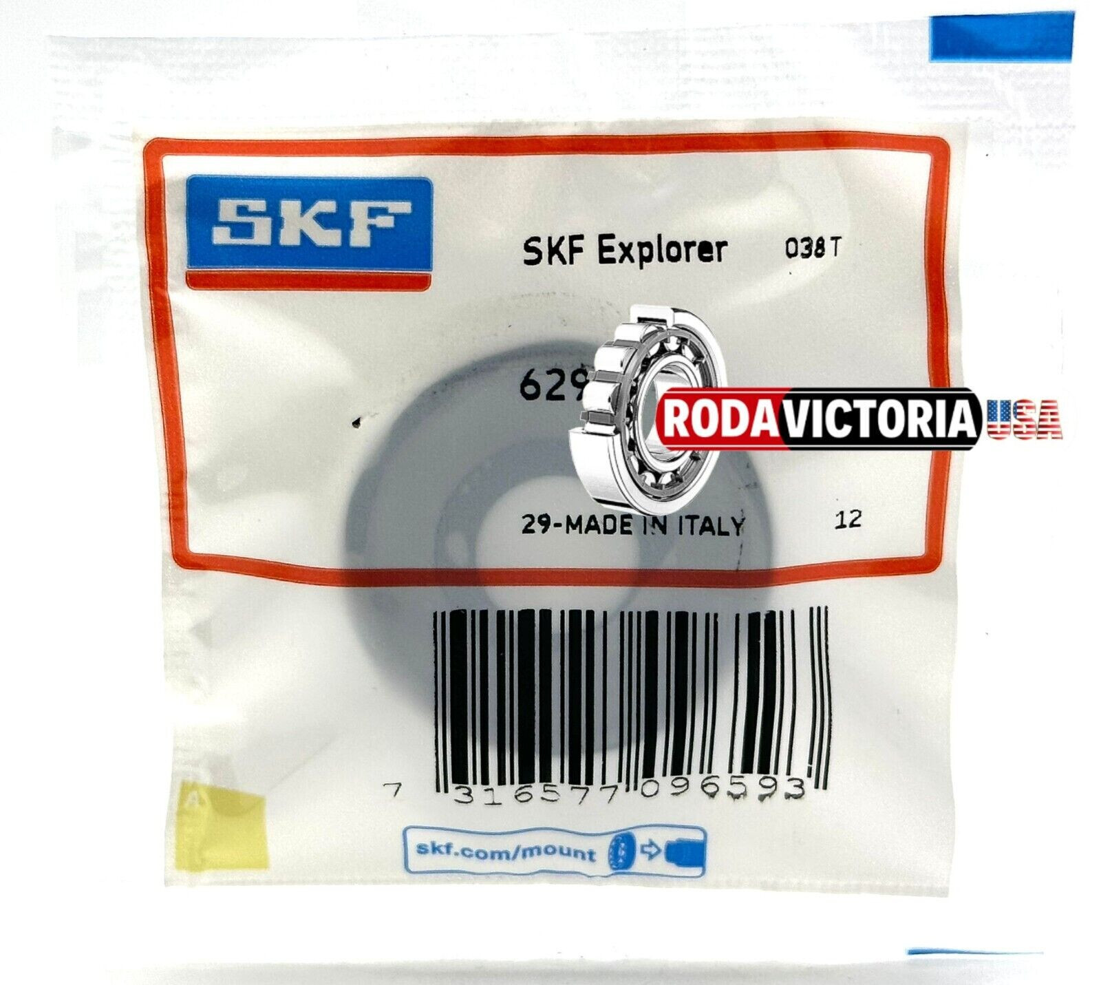 SKF 629 C3 DEEP GROOVE BALL BEARING, OPEN TYPE, NO SEALS 9x26x8mm