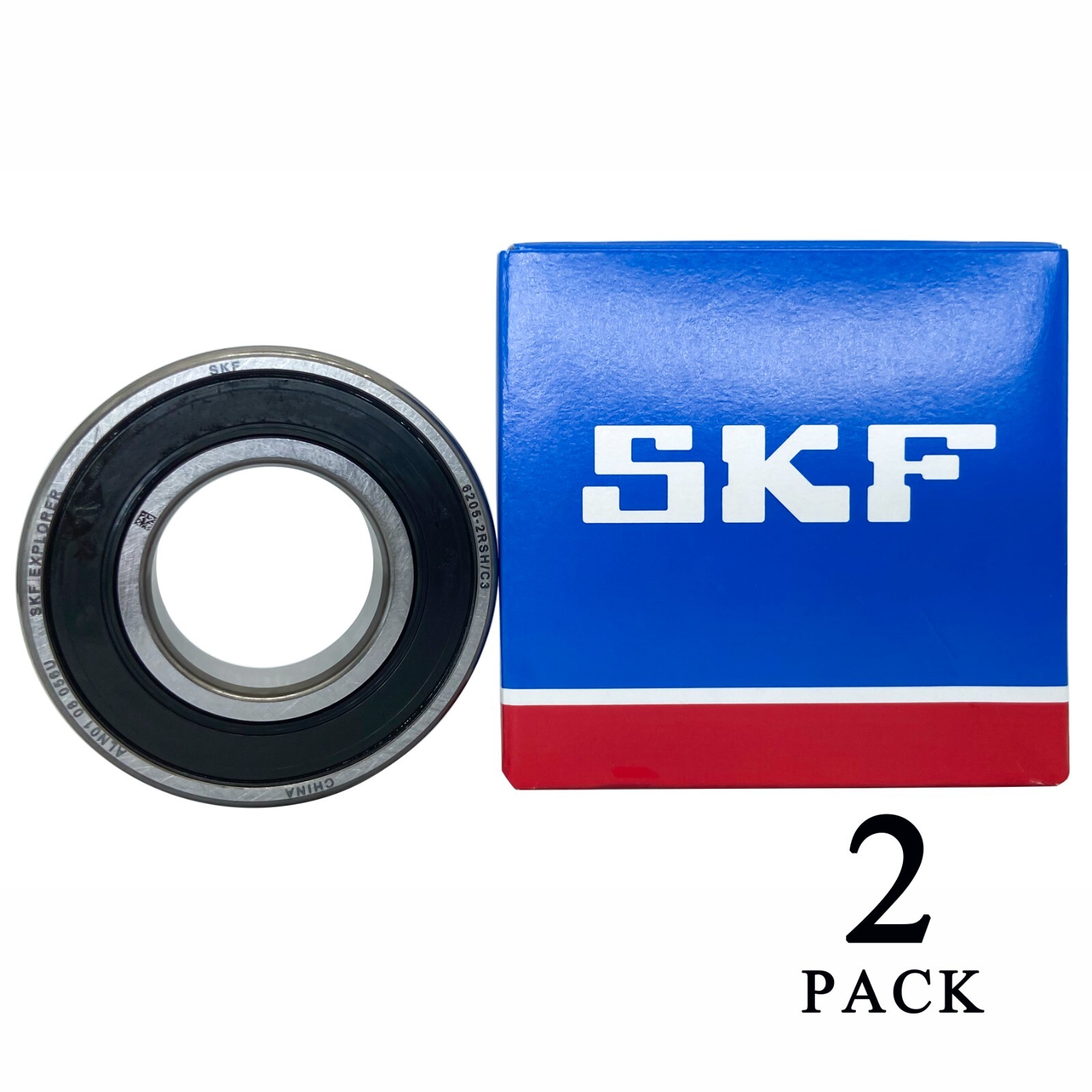 2PACK SKF 6205-2RSHC3 6205-2RSH 25X52X15MM Double Rubber Seal Bearings 6205RS