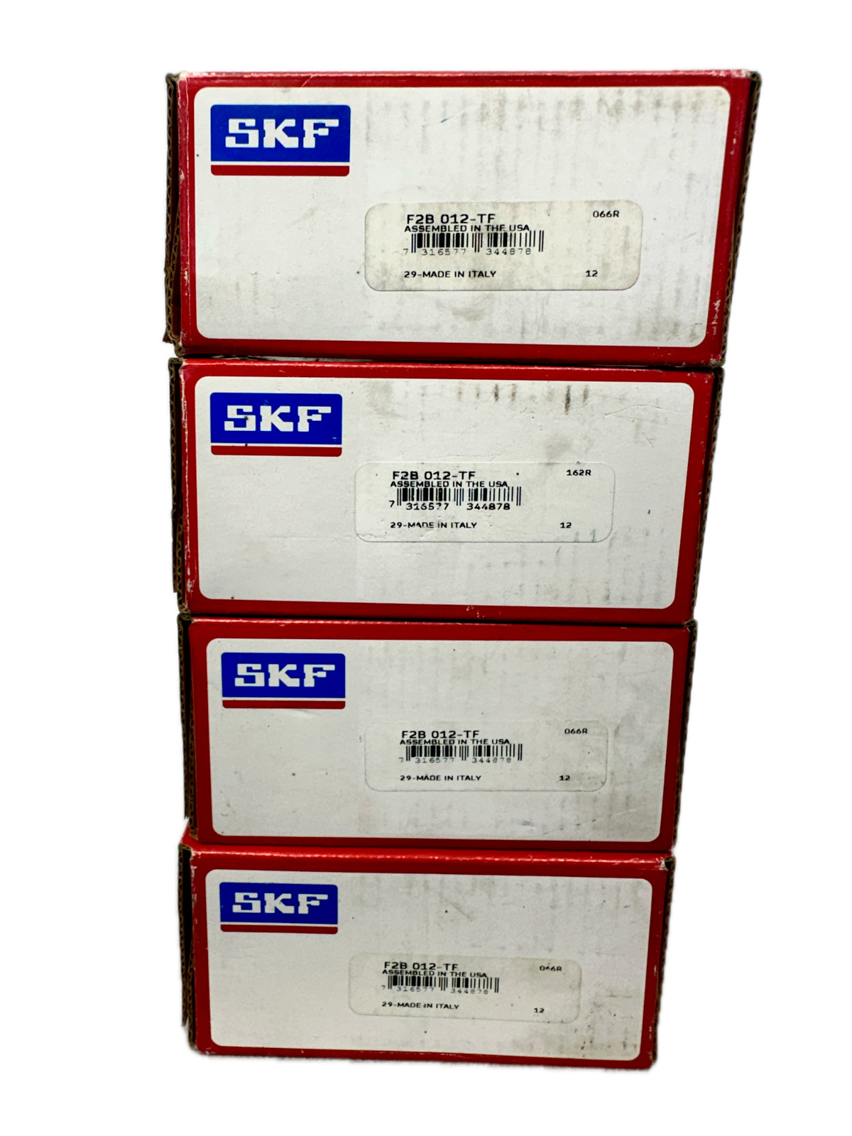 (4x) 3/4″ ID Bore Flange Mount SKF Bearing F2B 012-TF 2,850 lbf Dynamic Capacity