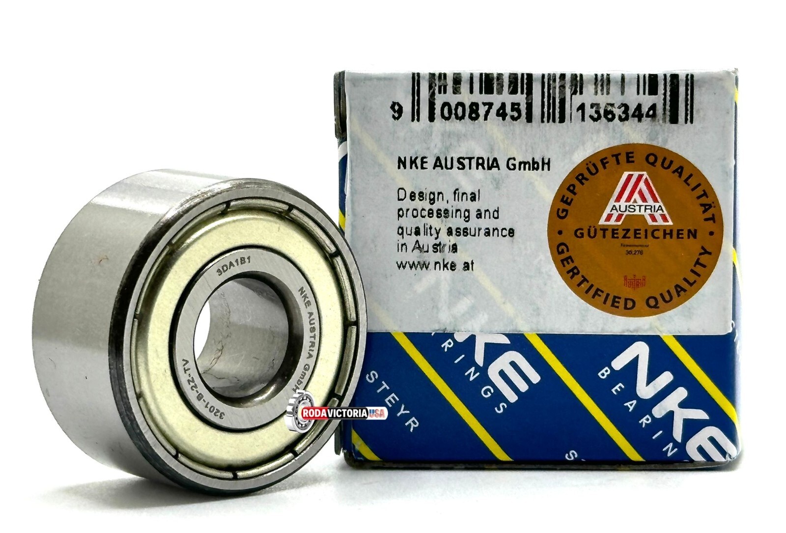 NKE 3201 B ZZ TV ANGULAR CONTACT BALL BEARING, METAL SHIELDED 12x32x15.9mm