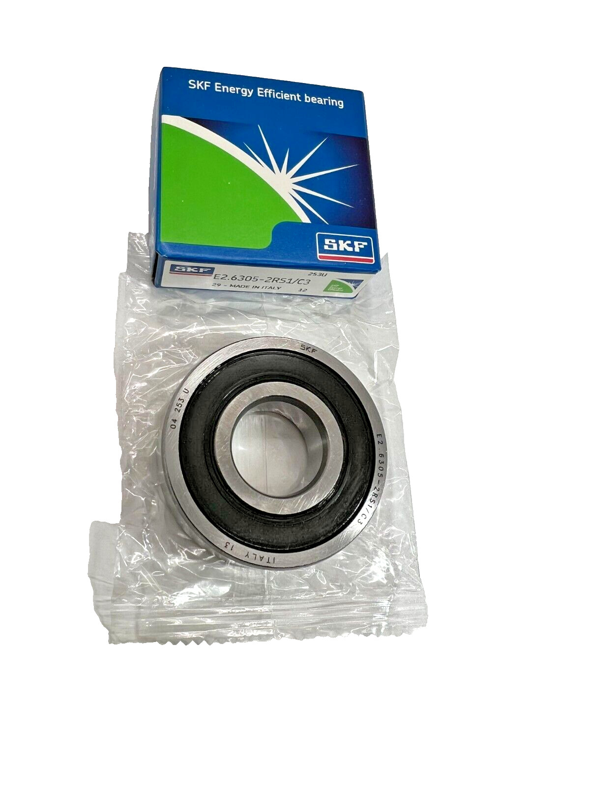 (2Pack) E2 6305-2RS1 C3 SKF Double Rubber Seal Ball Bearing 25x62x17mm NEW ITALY