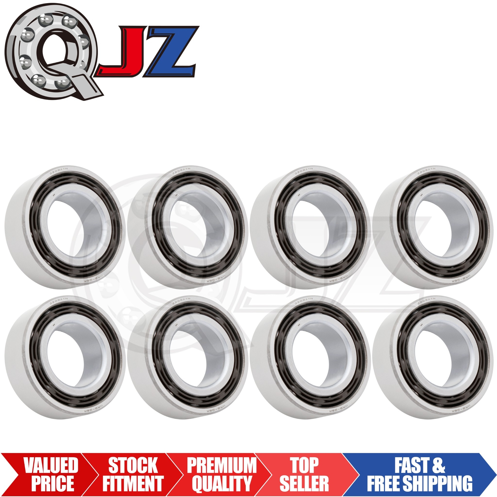 [Qty.8] 3209 New Angular Contact Ball Bearing [40mm Bore x 80mm OD x 30.2mm W]