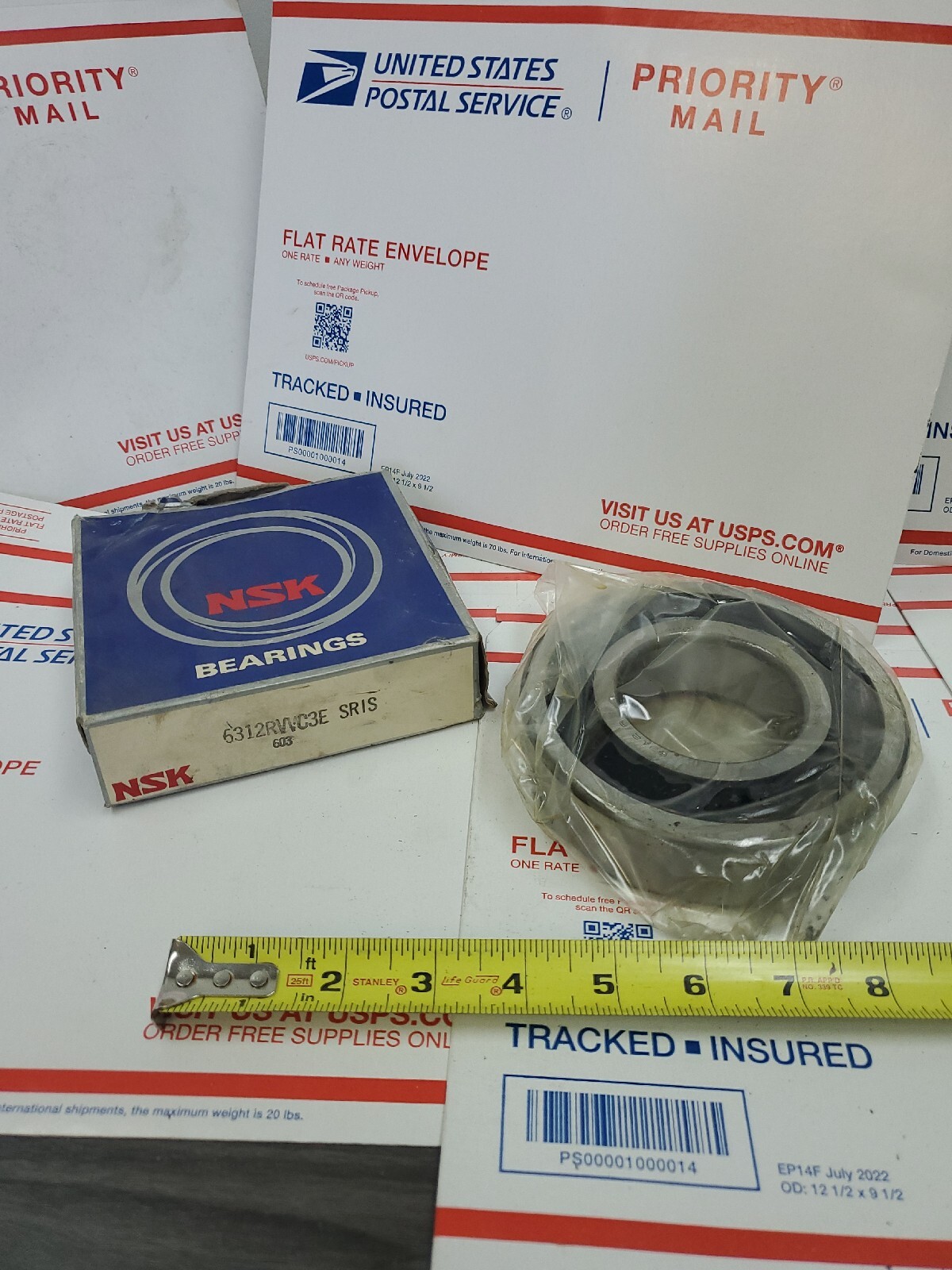NSK 6312RVVC3E Bearing Rubber Seals 60x130x31 mm 6312 R VV 2RS C3 E 6312RS Japan