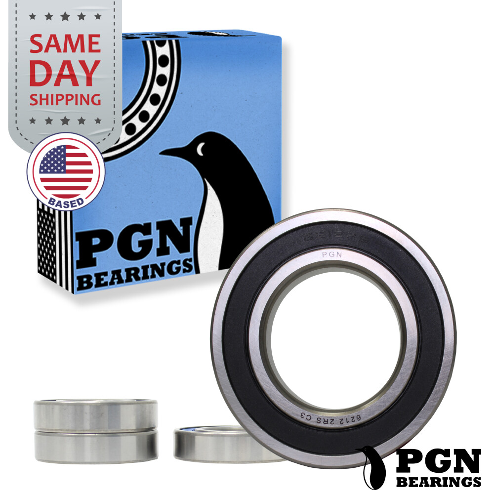 (4) 6212-2RS Premium Rubber Seal Ball Bearing C3 EMQ, 60x110x22, 6212 2RS 6212rs