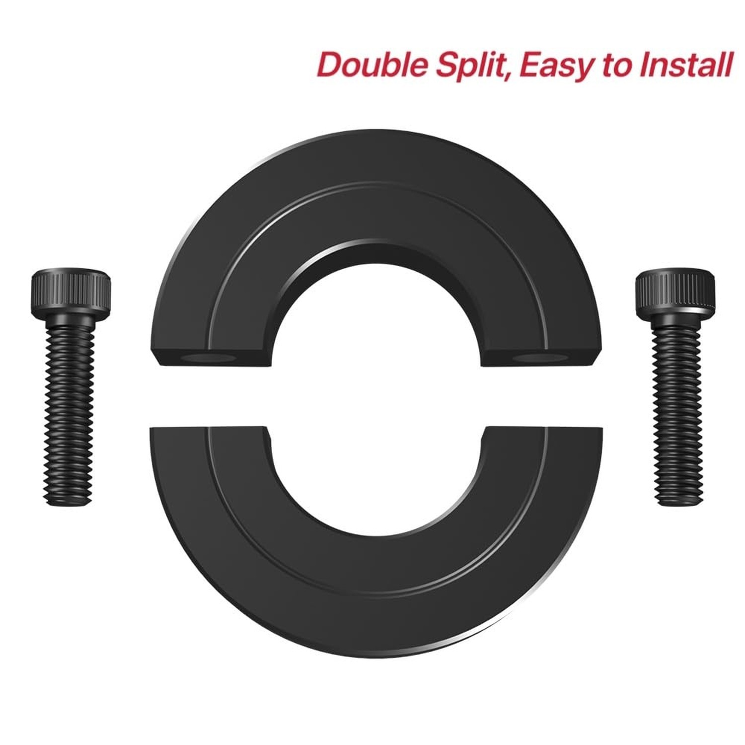 AZSSMUK 5/8″ Bore Double Split Clamp-On Shaft Collars of Carbon Steel with Bl…