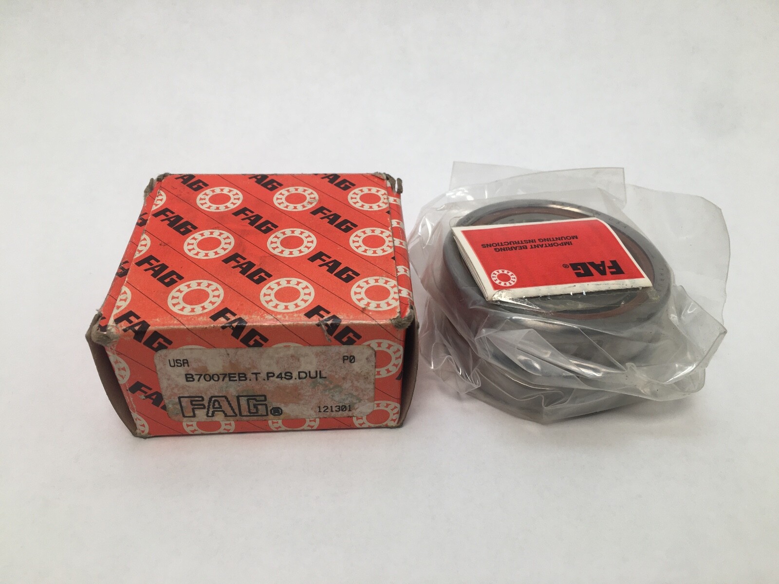 FAG B7007EB.T.P4S.DUL Bearing 35x62x14 mm 7007E B-7007-EB-T-P4S-DUL USA 2 Pcs