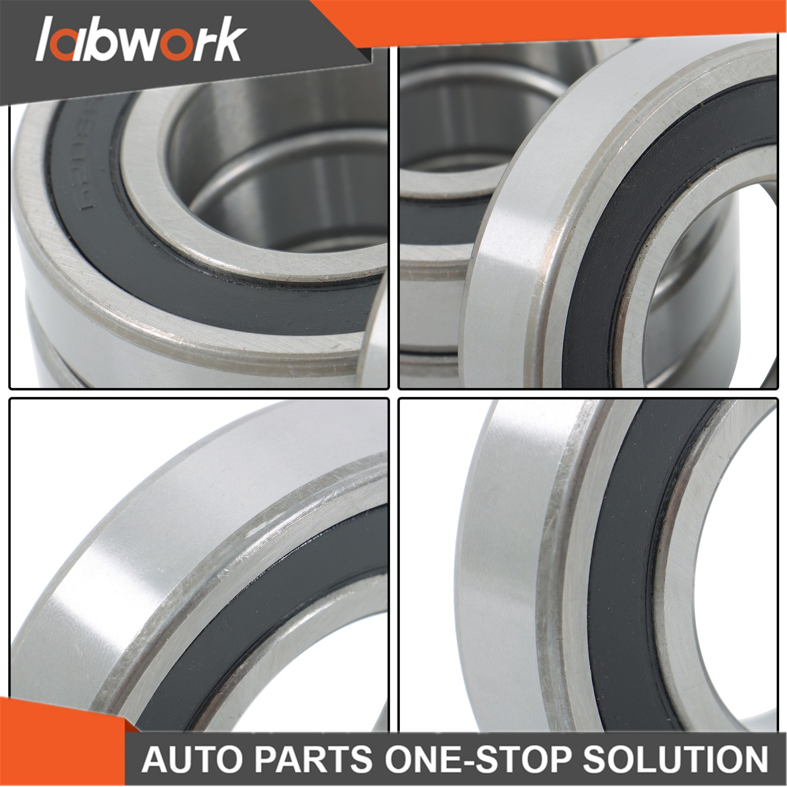 Labwork 6208-2RS Deep Groove Bearings 4pcs 40mm x80mm x18mm Rubber Sealed