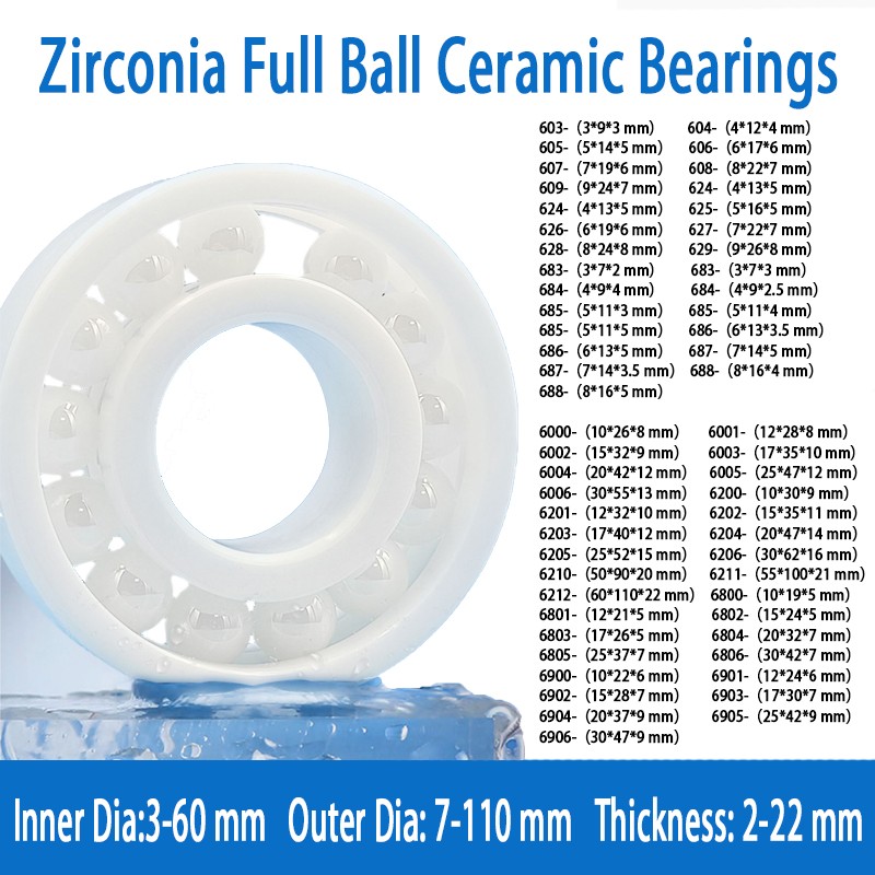 ZrO2 Zirconia Full Ceramic Full Ball Bearing Resistant Corrosion 603-6000-6906