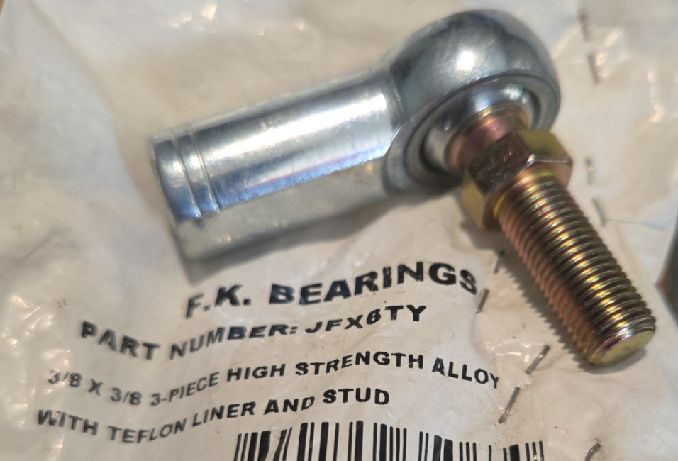 FK Bearing JFX6TY Rod End Bearing 3/8″ID x 3/8-24 RIGHT HAND Threads W/ TEFLON